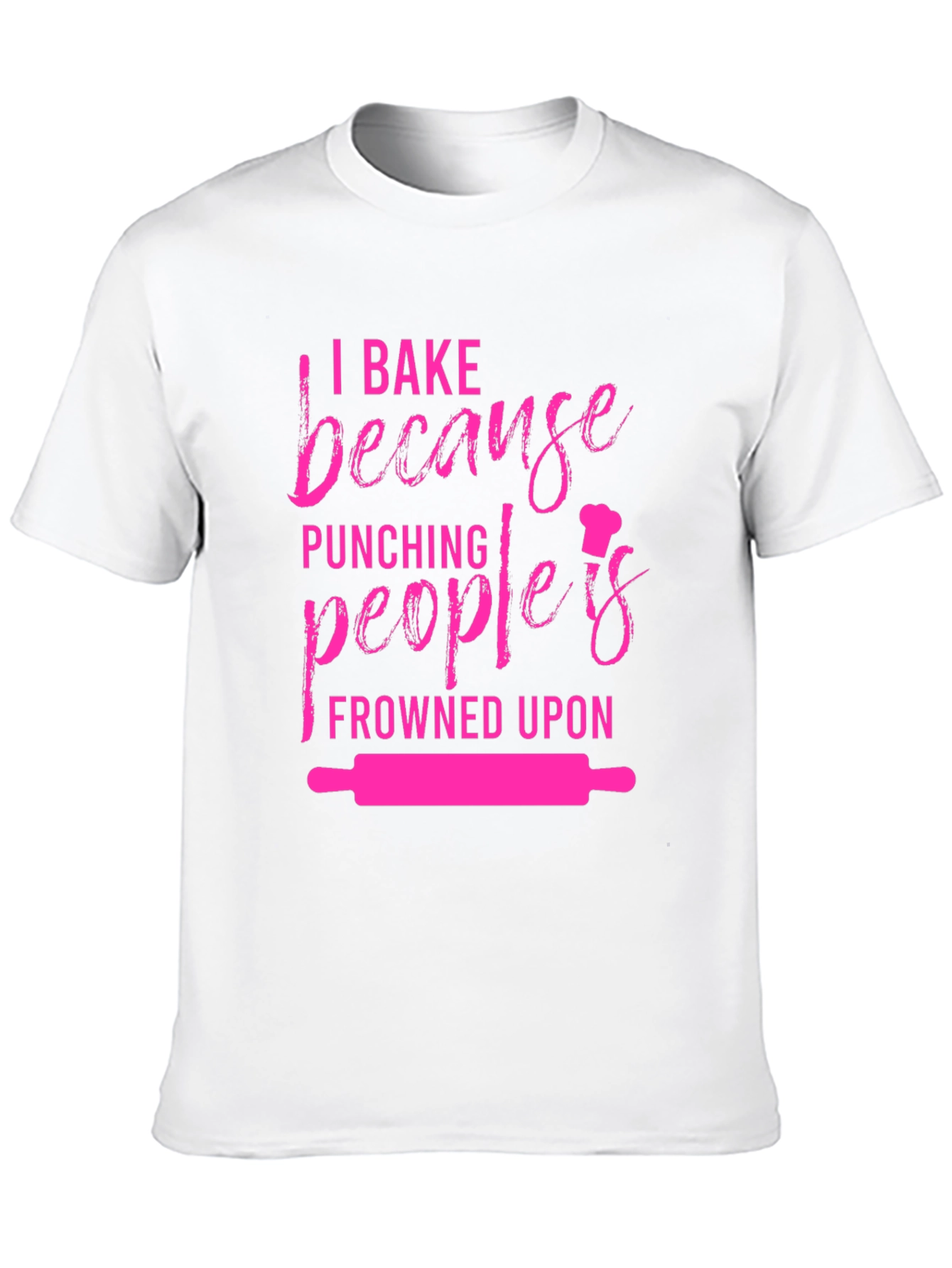 Black Baking Humor Graphic Tee - I Bake Because Punching Is Frowned Upon view 10