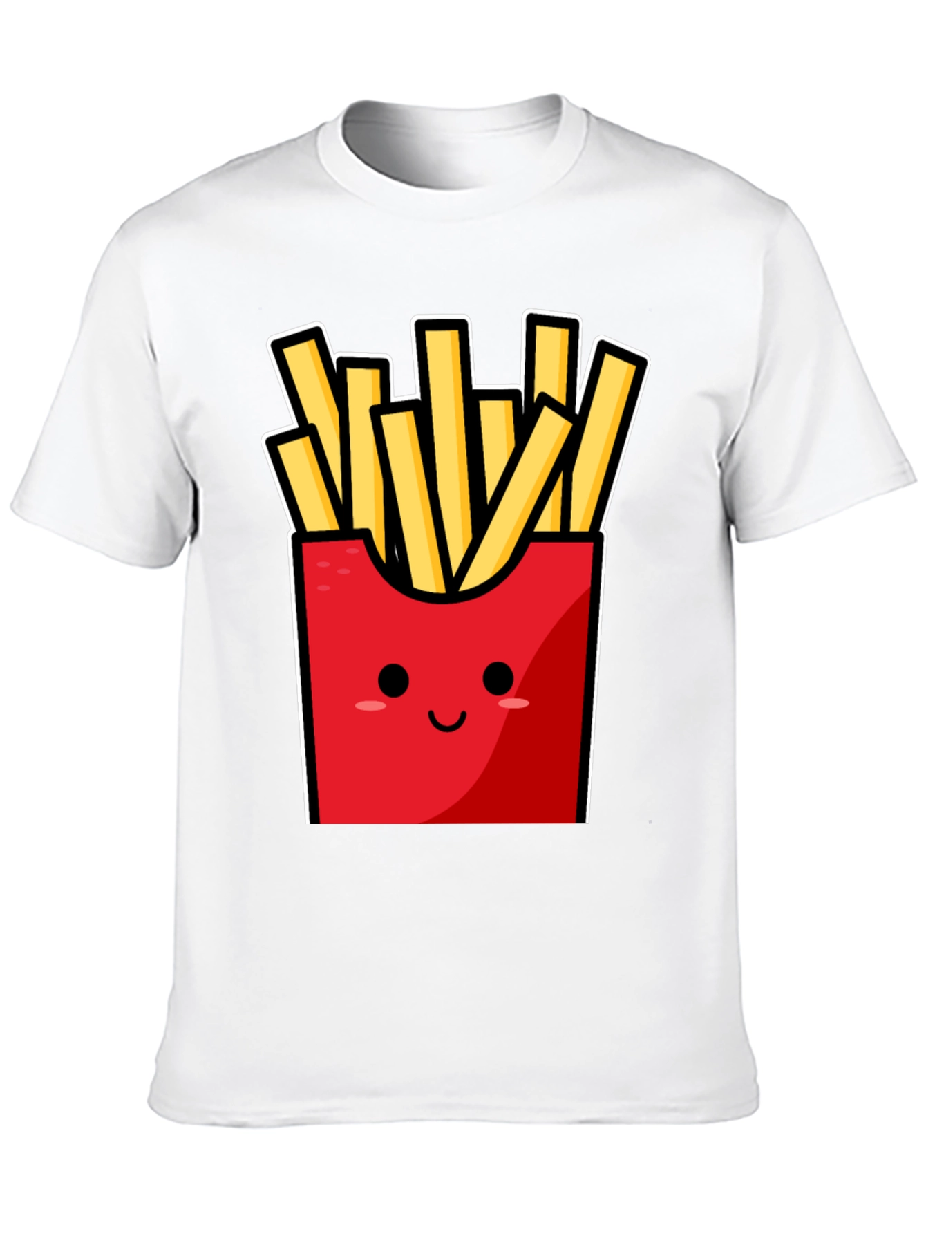 Black Funny Fries T-Shirt - Cute Cartoon Food Graphic Tee view 10