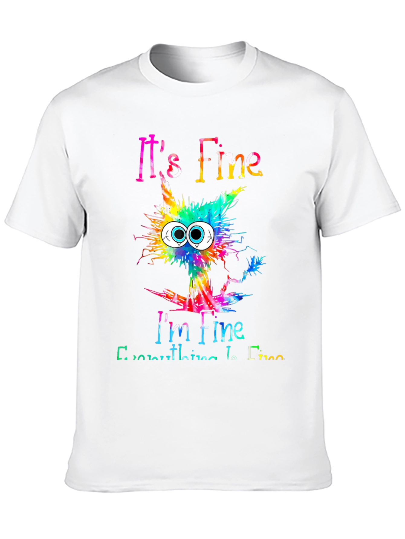 Black It's Fine I'm Fine Cat Graphic Tee view 10
