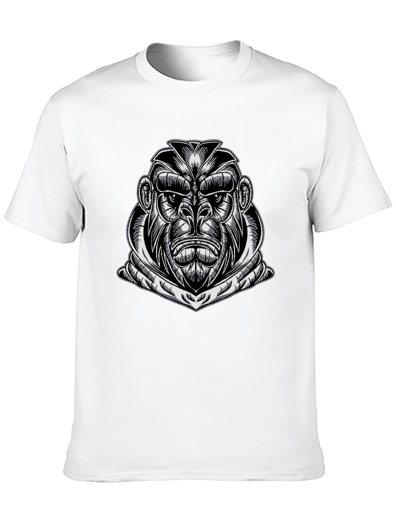 Black Gorilla Graphic Tee - Black Cotton Casual Wear view 10