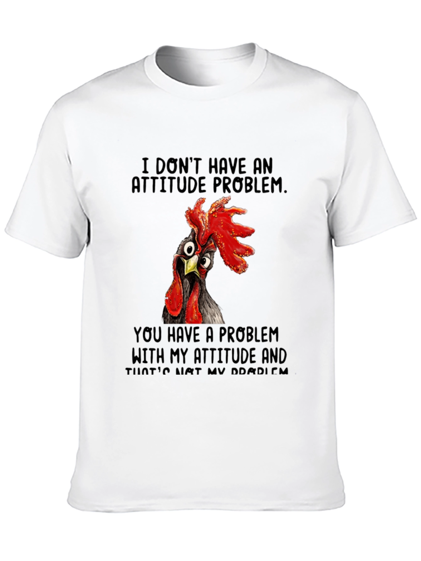 Black Funny Chicken Attitude T-Shirt view 10