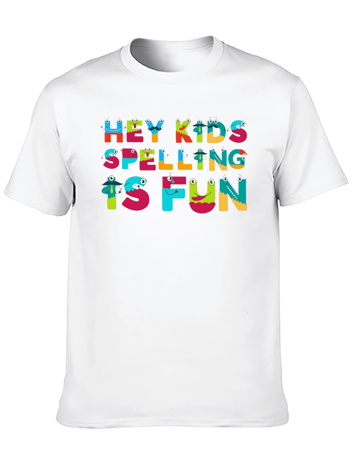 Black Hey Kids Spelling is Fun Black T-Shirt view 10