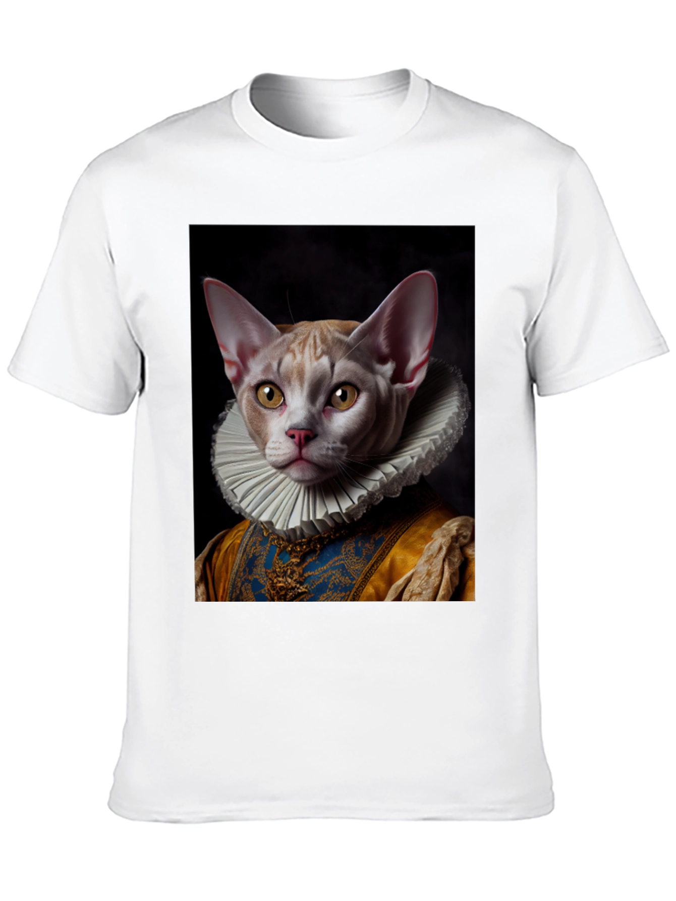 Black Renaissance Cat T-Shirt - Unique Artistic Design view 10