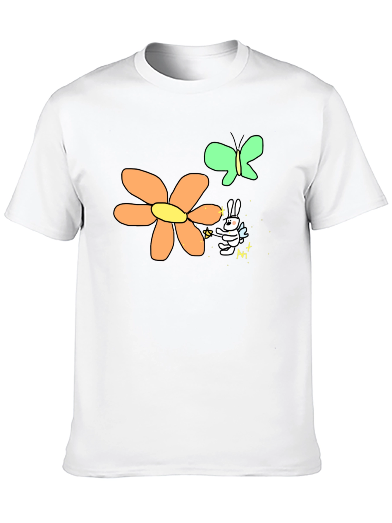 Black Men's Black Graphic Tee - Bunny Fairy view 10