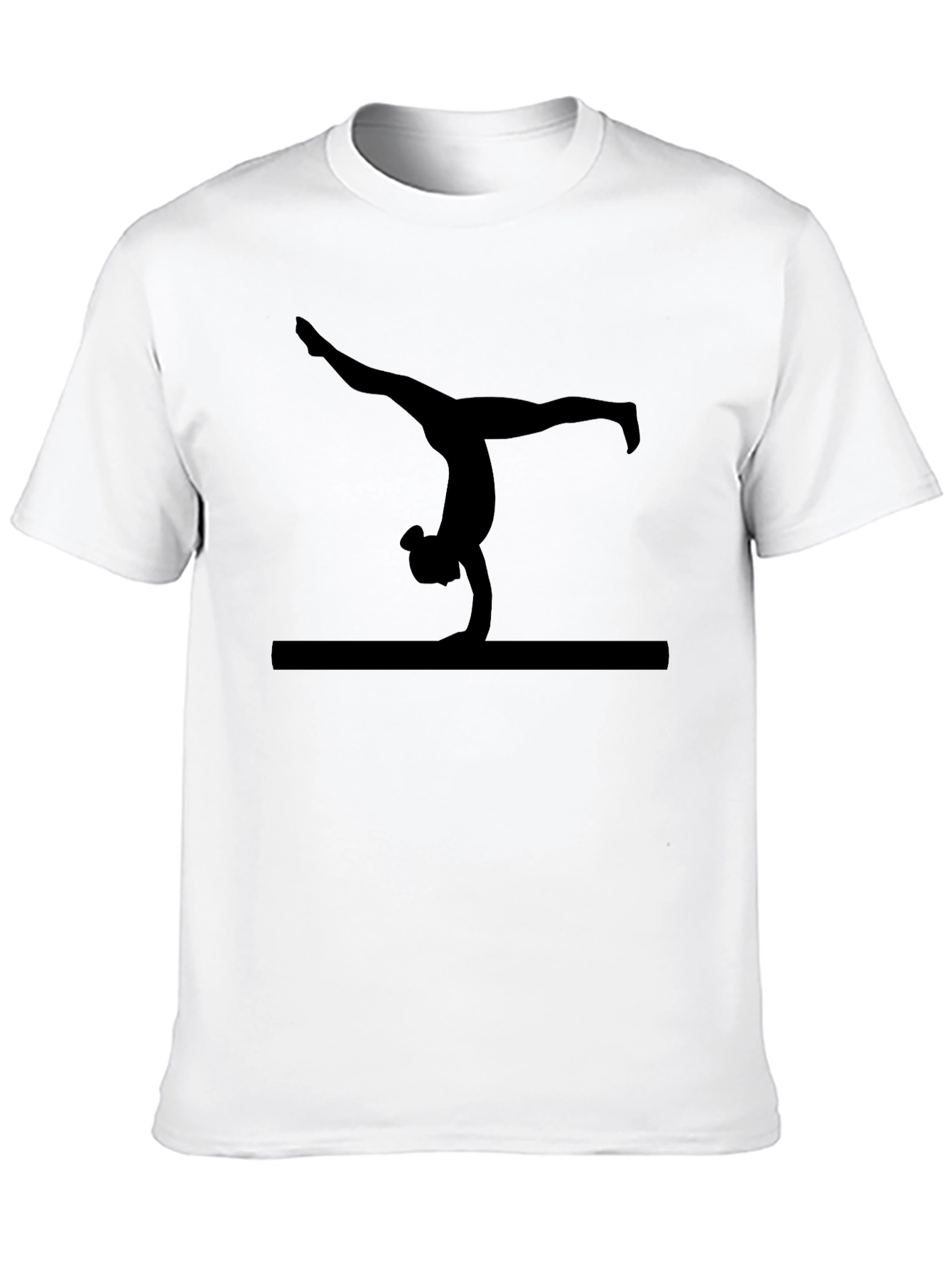 Black Gymnastics Silhouette Black T-Shirt view 10