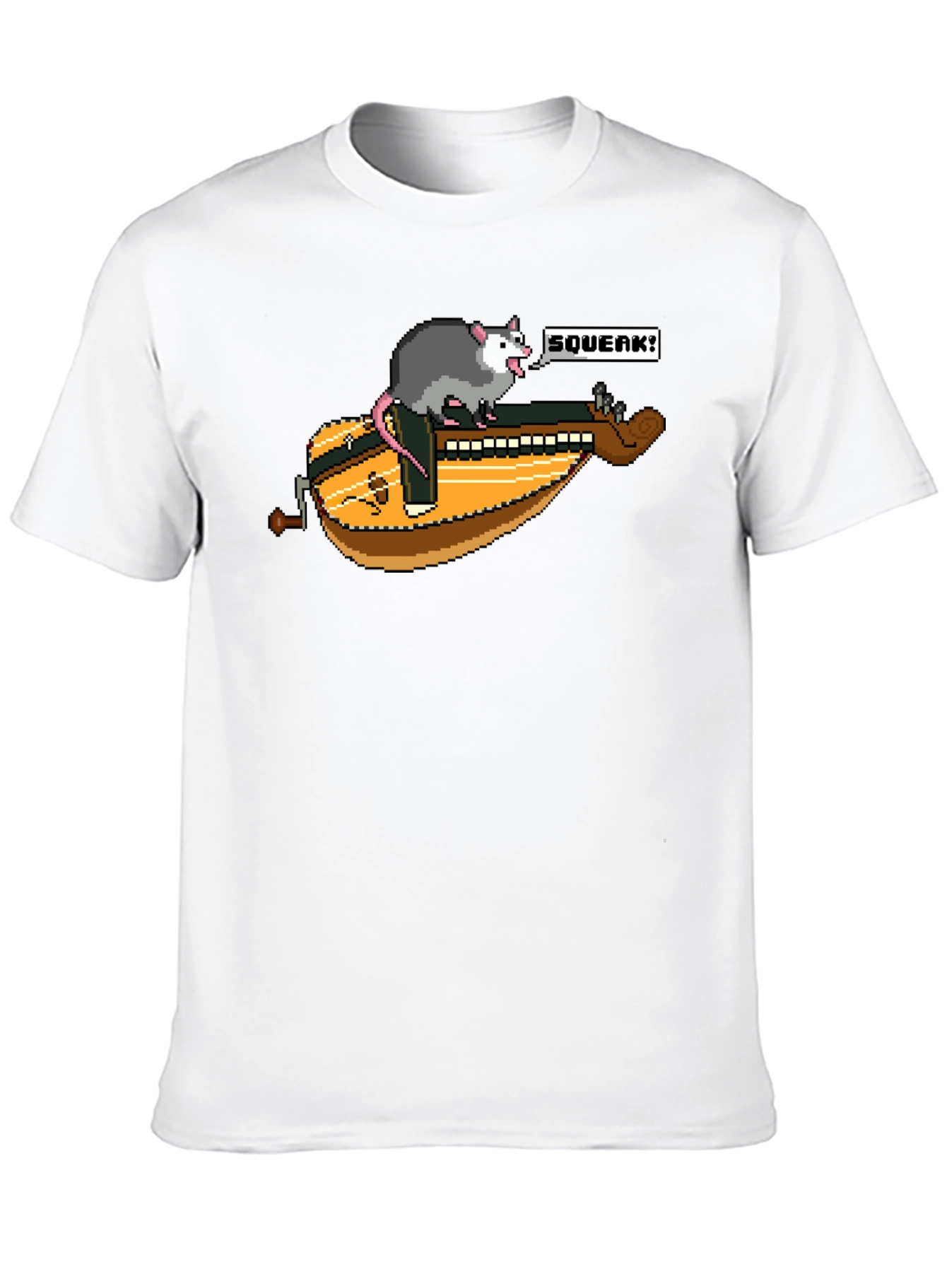 Black Opossum Hurdy-Gurdy Graphic T-Shirt view 10