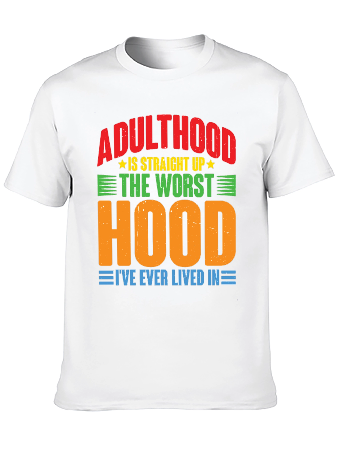 Black Adulthood Worst Hood Graphic T-Shirt view 10