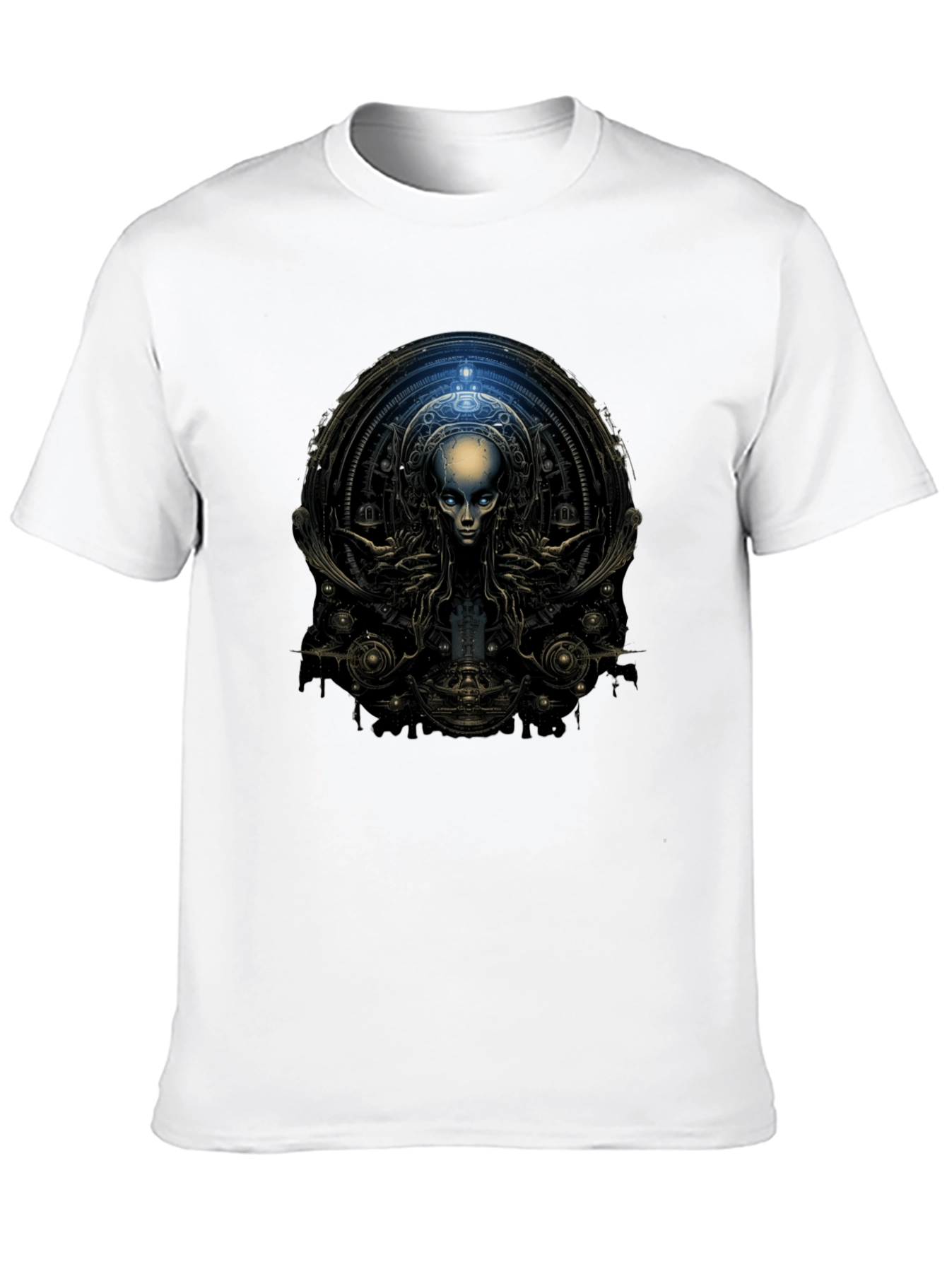 Black Surreal Alien Graphic Black T-Shirt view 10