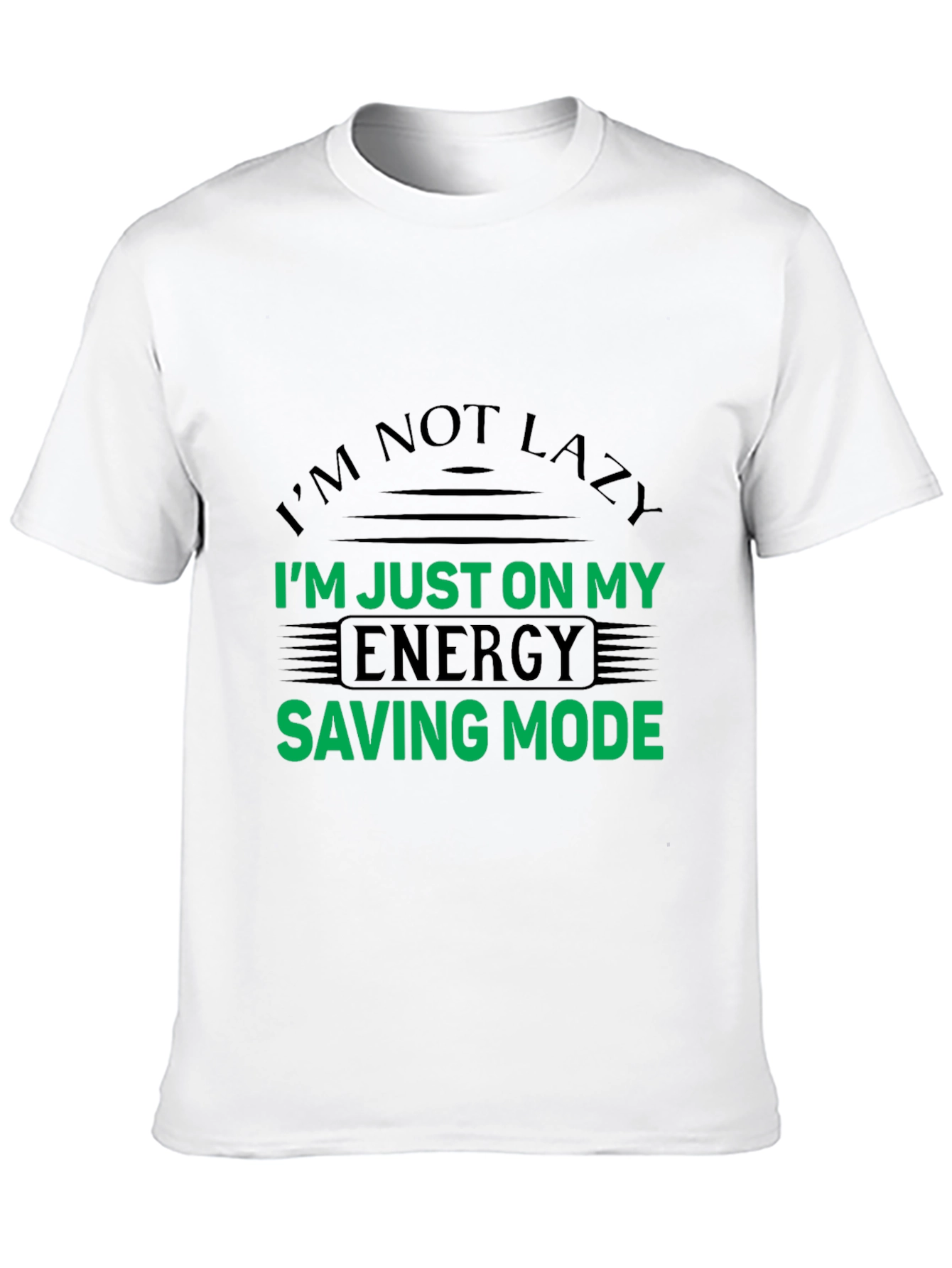 Black Energy Saving Mode Funny T-Shirt view 10