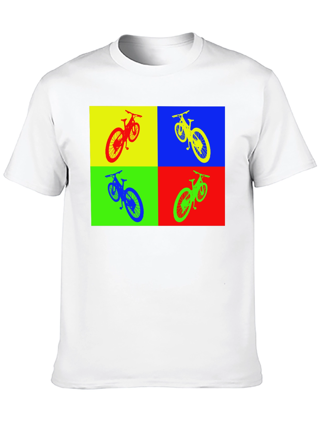 Black Pop Art Bike T-Shirt - Colorful Cycling Tee view 10
