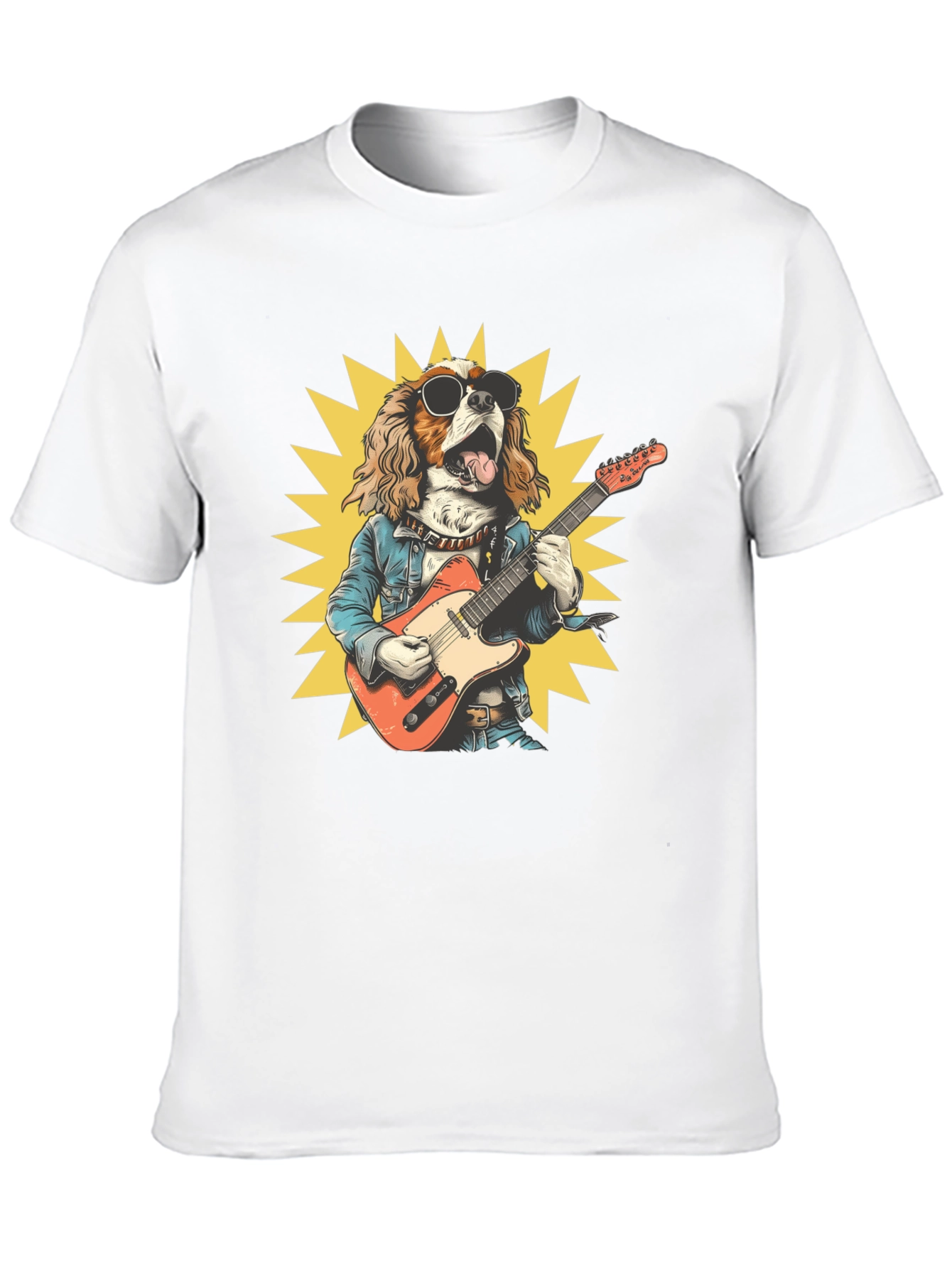 Black Dog Rocker T-Shirt: Cool Canine Guitarist view 10