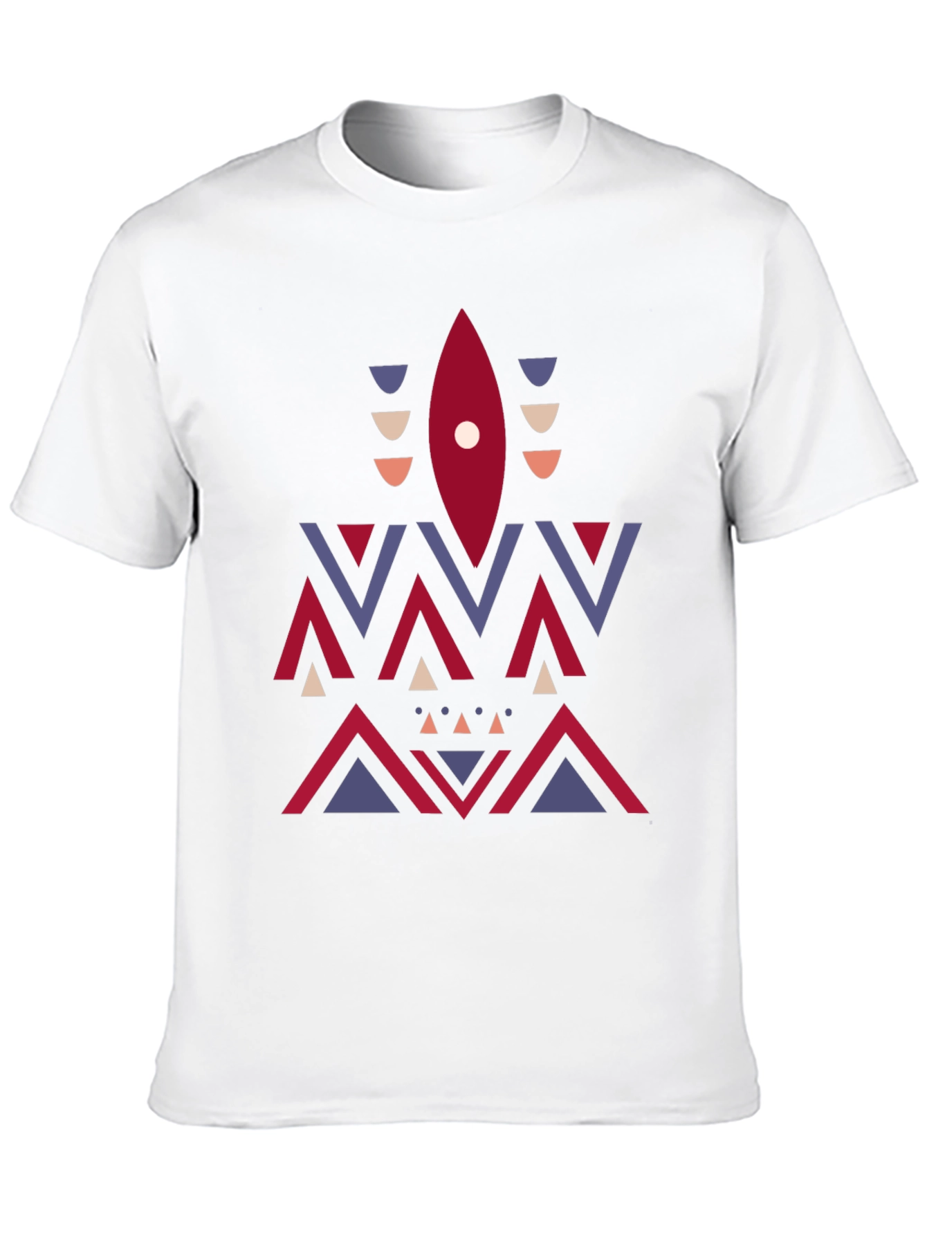 Black Geometric Aztec Print Tee - Stylish Men's Black T-Shirt view 10