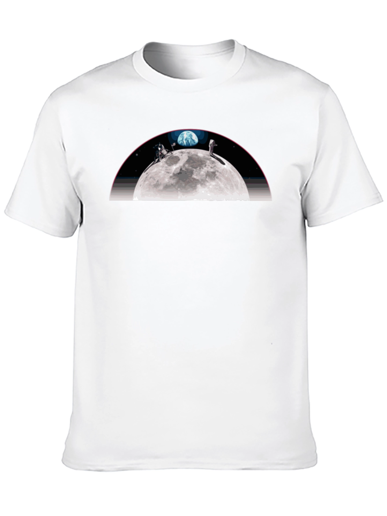 Black Moon Landing Graphic Tee - Black Crew Neck T-Shirt view 10