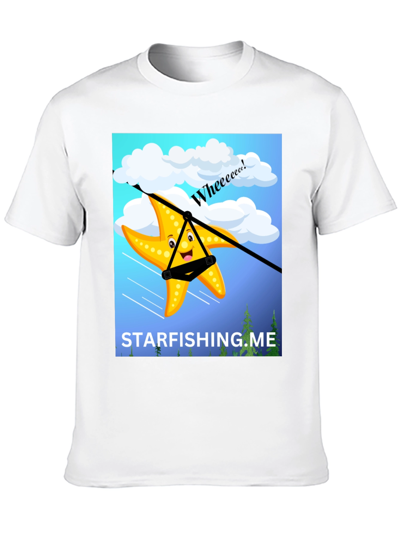 Black Starfishing.me Ziplining Starfish Graphic Tee view 10