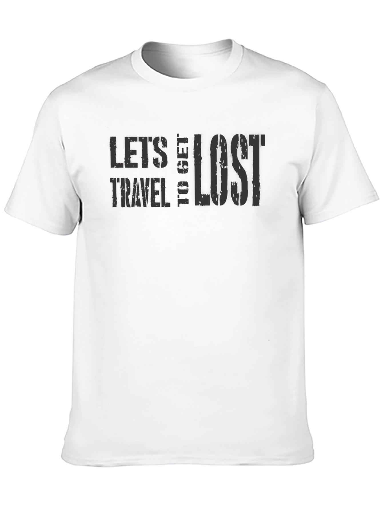 Black Let's Travel To Get Lost Graphic T-Shirt view 10