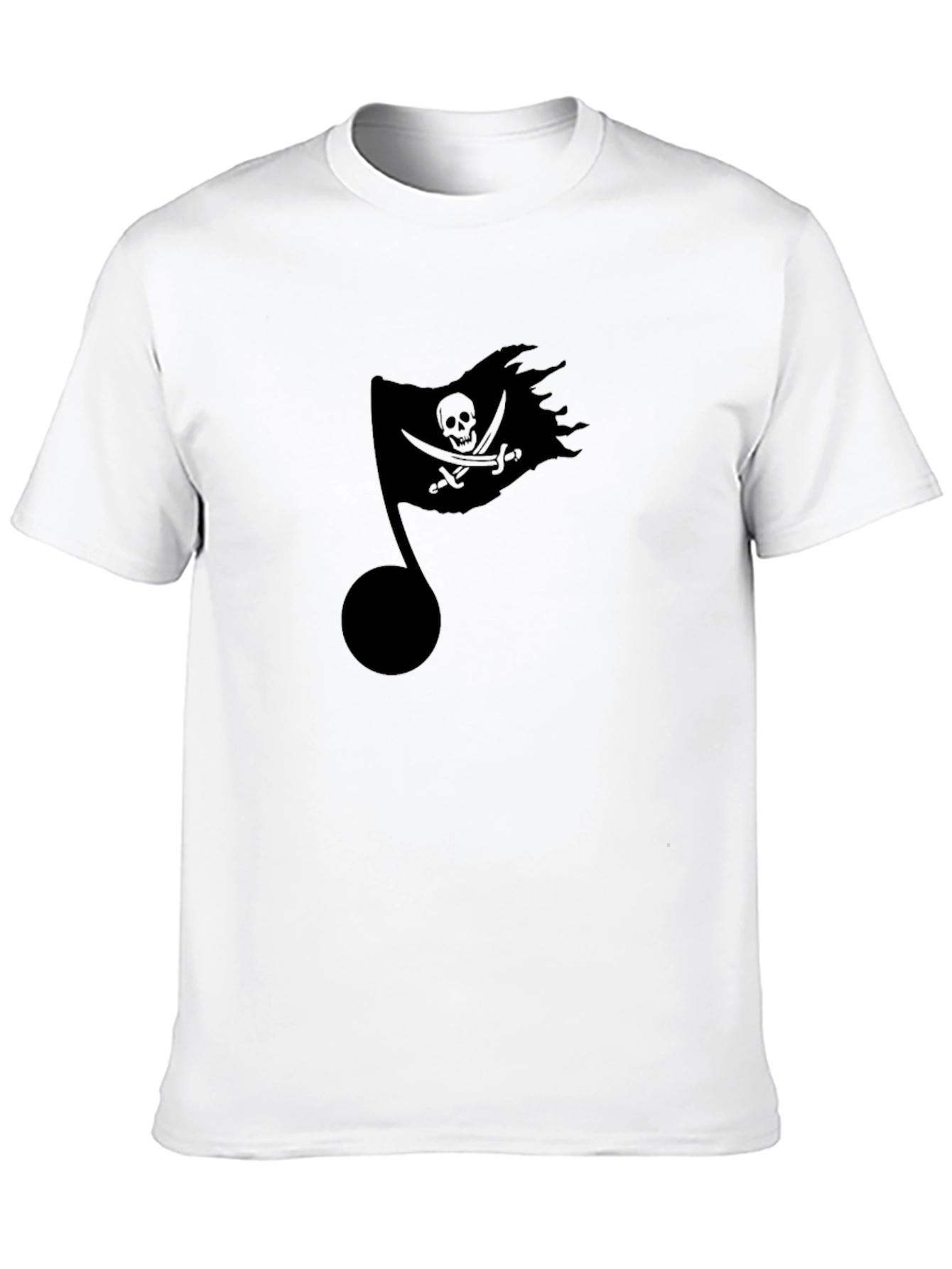 Black Pirate Flag Music Note Black T-Shirt view 10