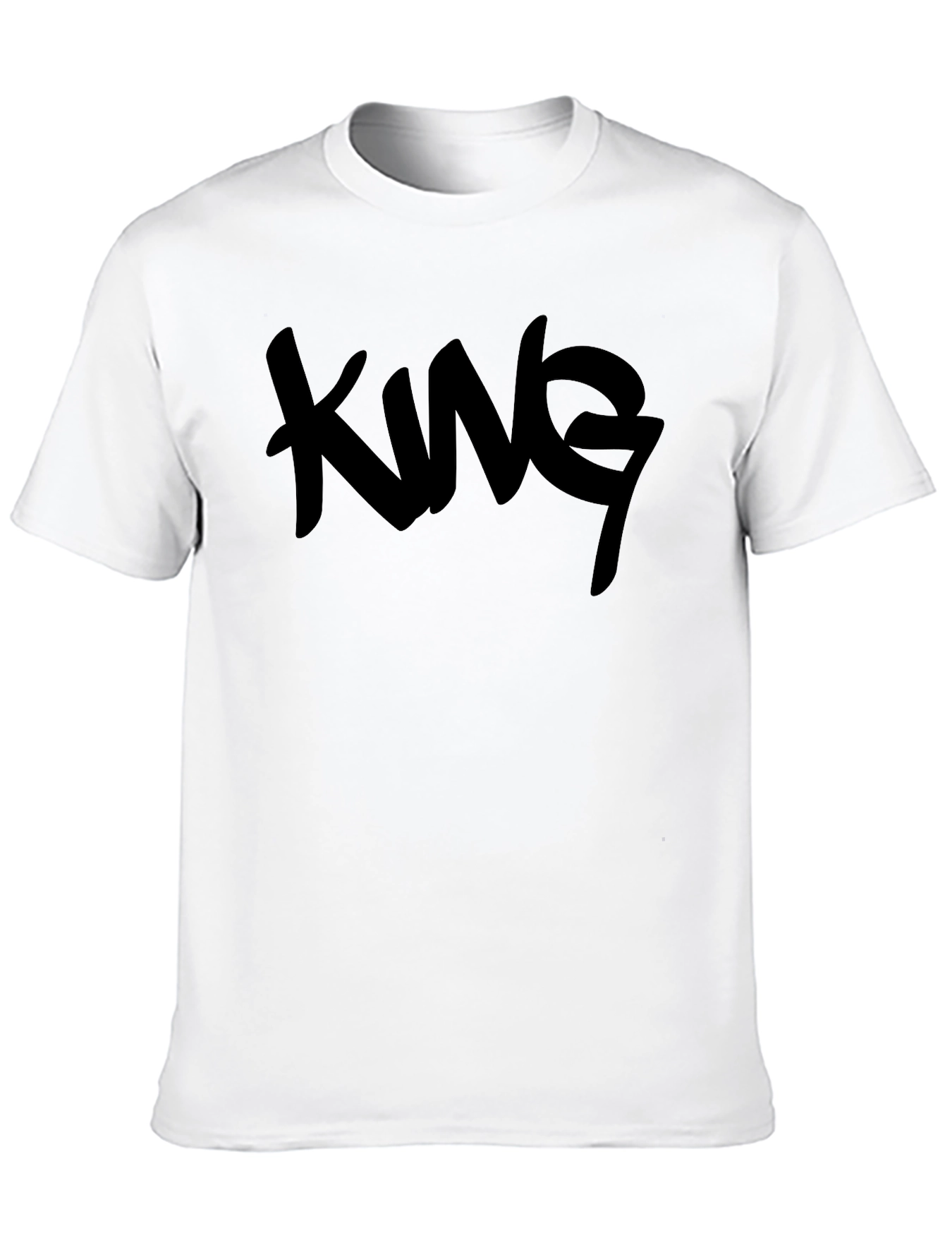 Black King Graphic Print Men's Black T-Shirt view 10