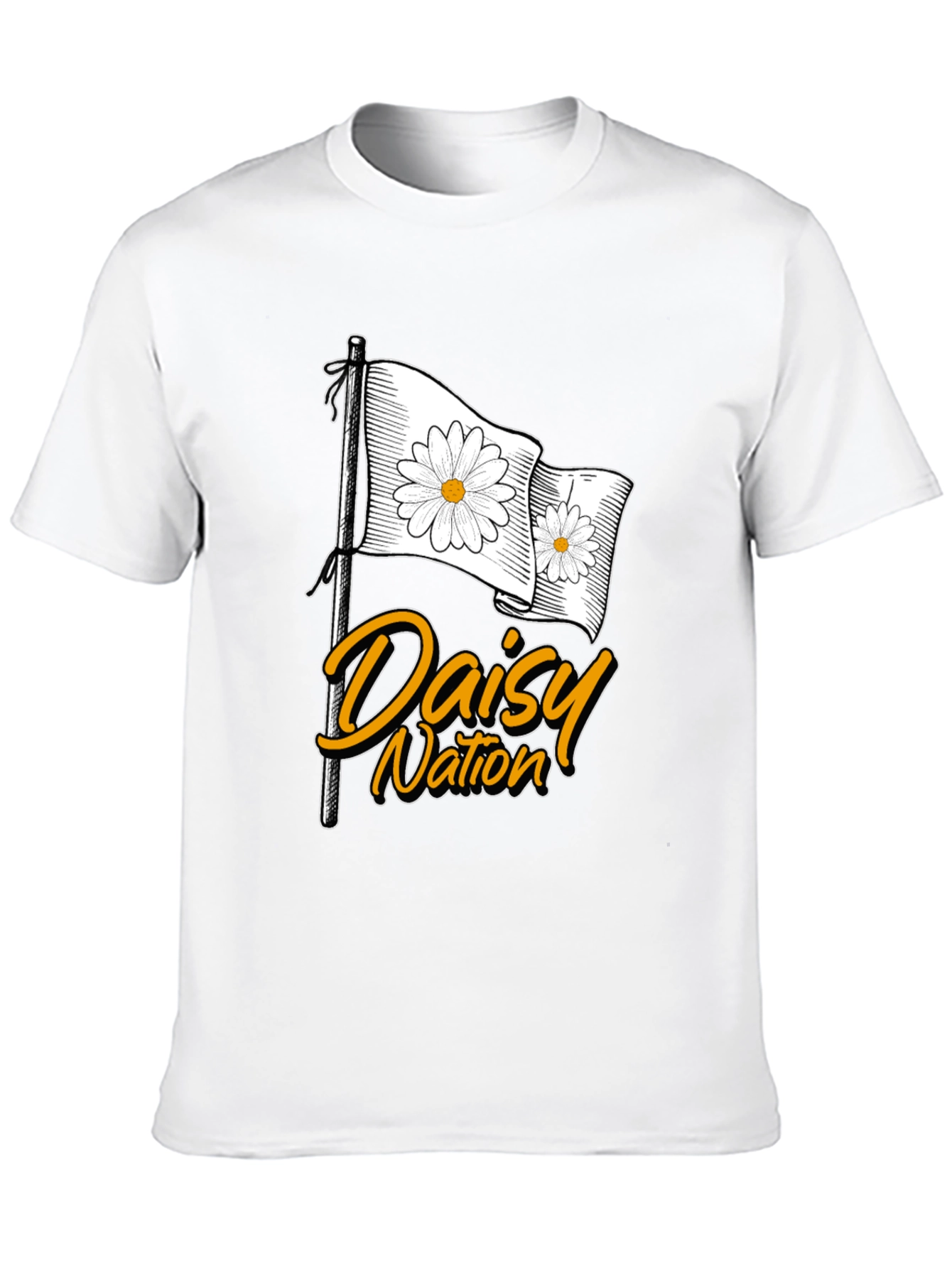 Black Daisy Nation Graphic T-Shirt - Black Cotton Tee view 10