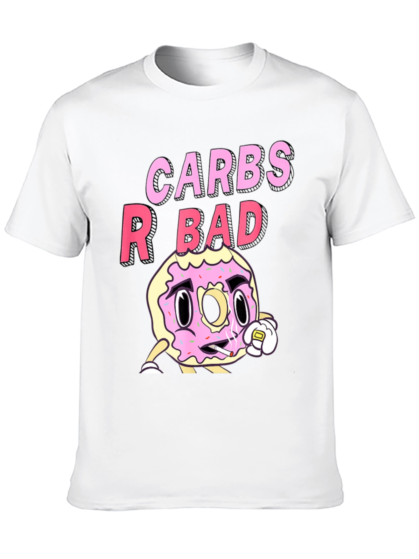 Black Carbs R Bad T-Shirt Funny Donut Design view 10