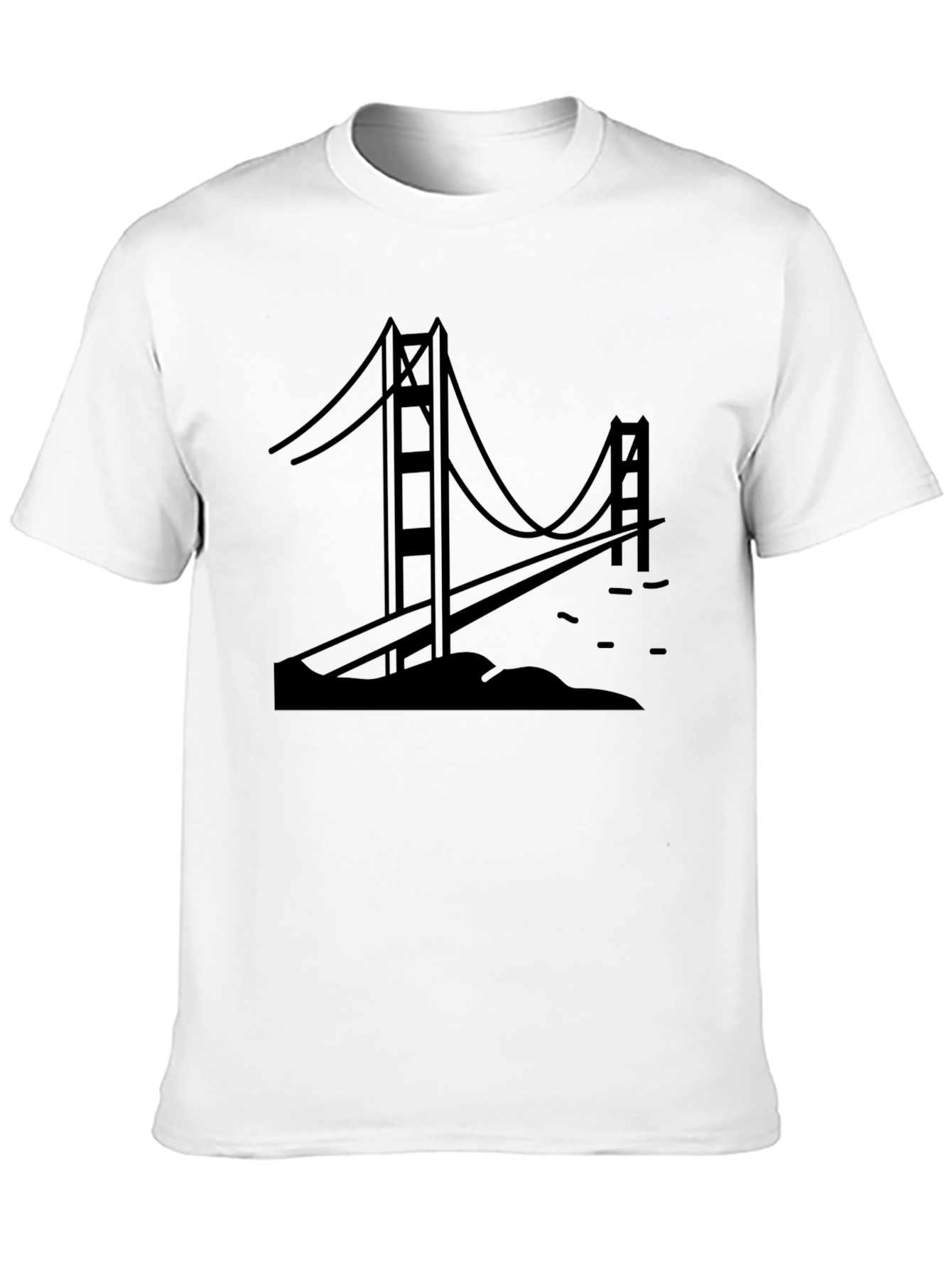 Black Golden Gate Bridge Graphic Tee view 10