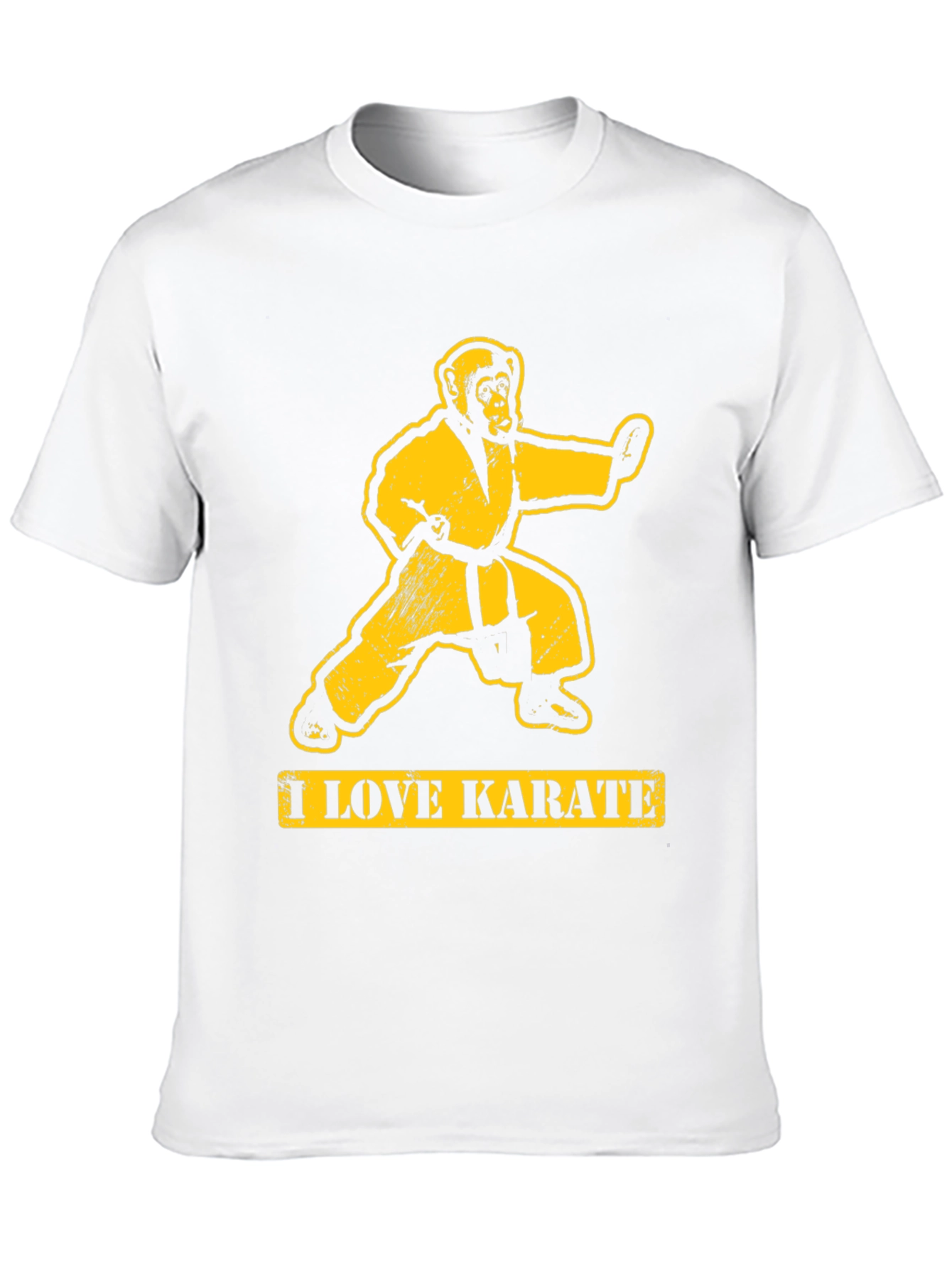 Black I Love Karate Monkey Graphic T-Shirt view 10