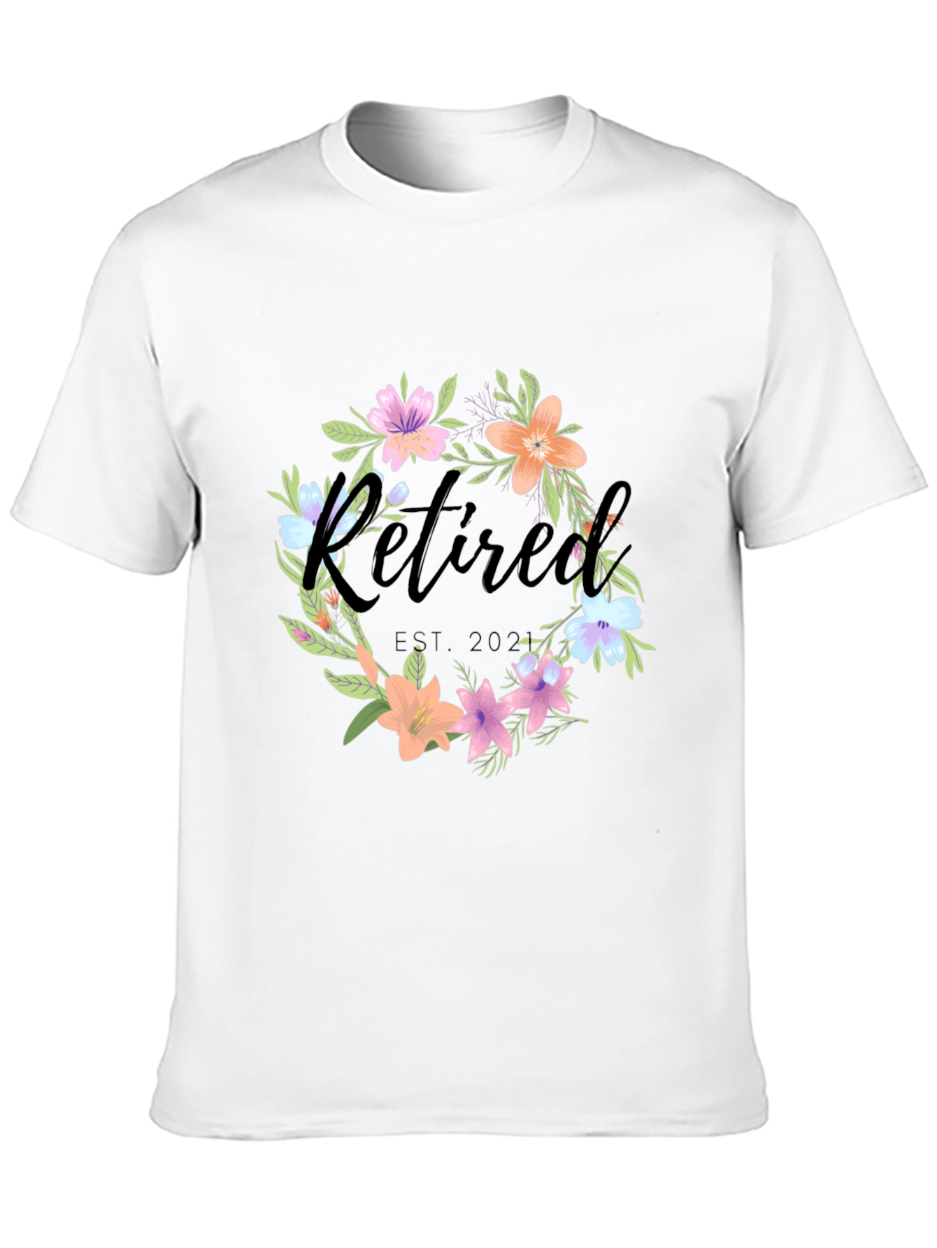 Black Retired Floral Wreath T-Shirt view 10