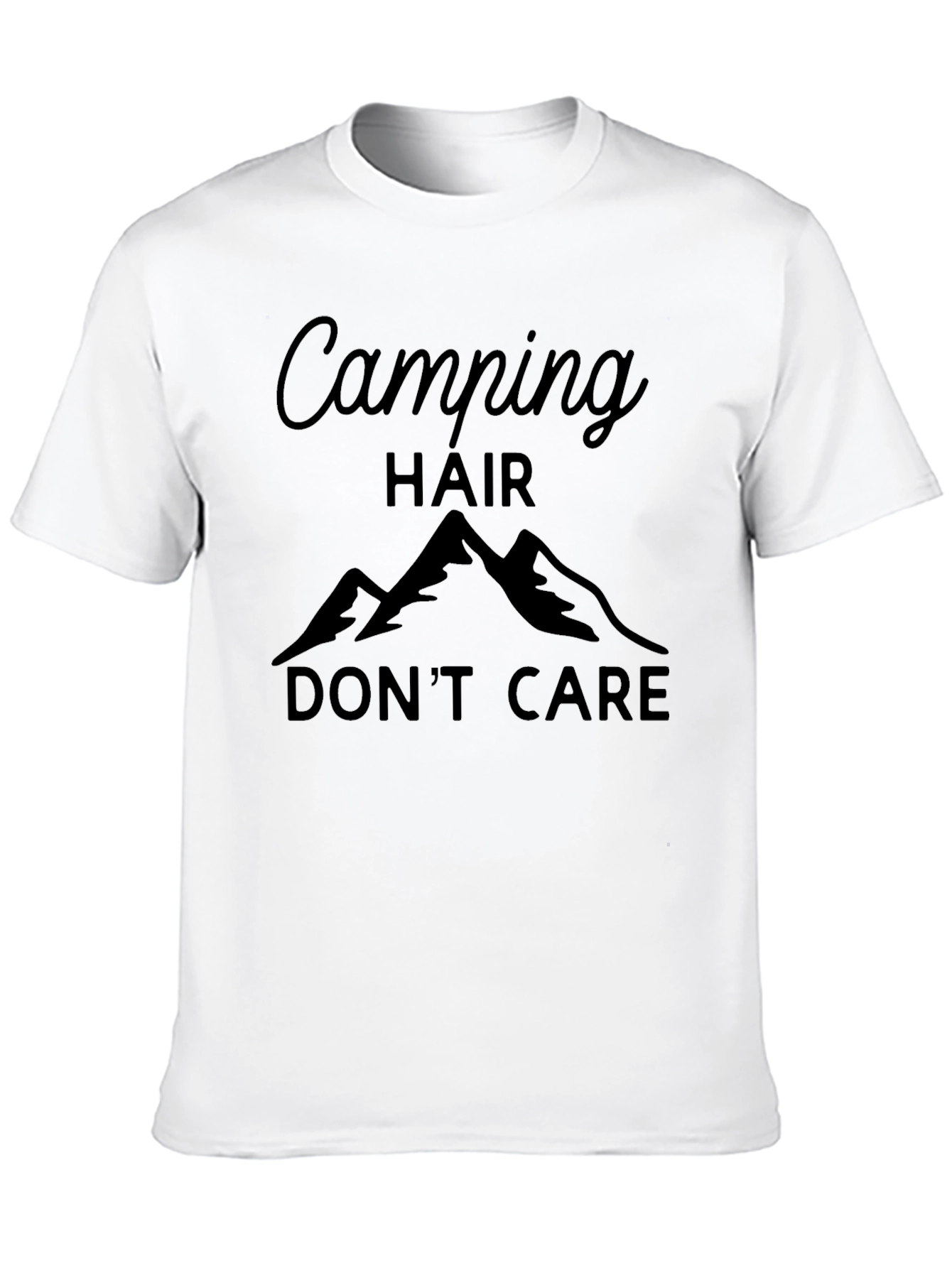 Black Camping Hair Don't Care T-Shirt view 10