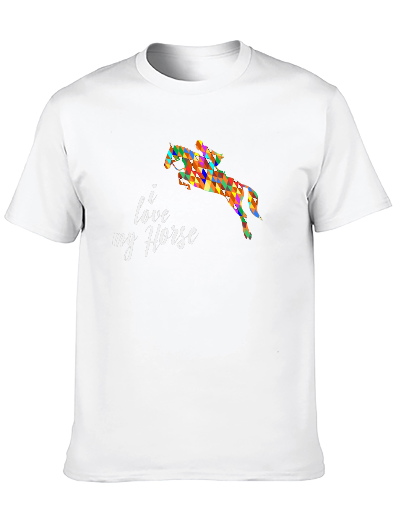 Black I Love My Horse T-Shirt Colorful Equestrian Tee view 10