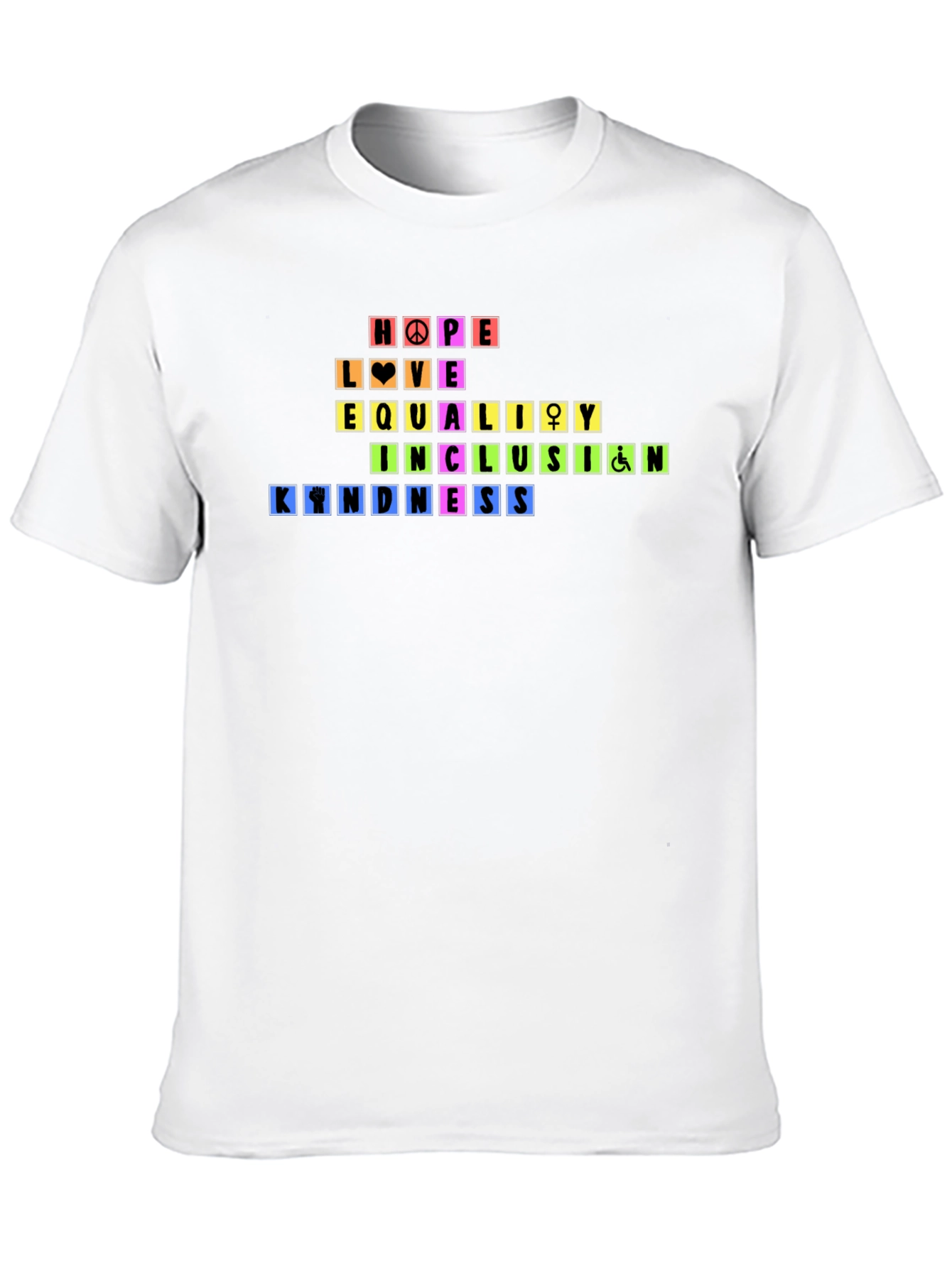Black Rainbow Pride Hope Love Equality Kindness T-Shirt view 10