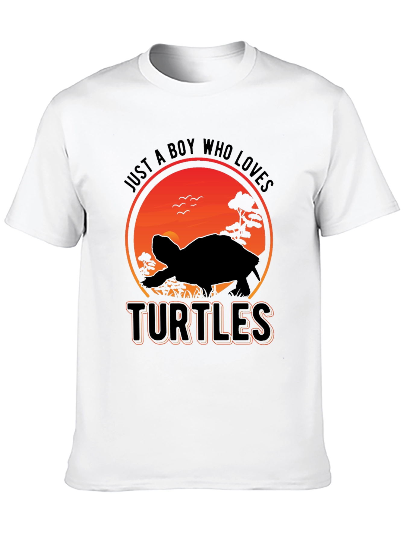 Black Turtle Lover T-Shirt - Just a Boy Who Loves Turtles Graphic Tee view 10