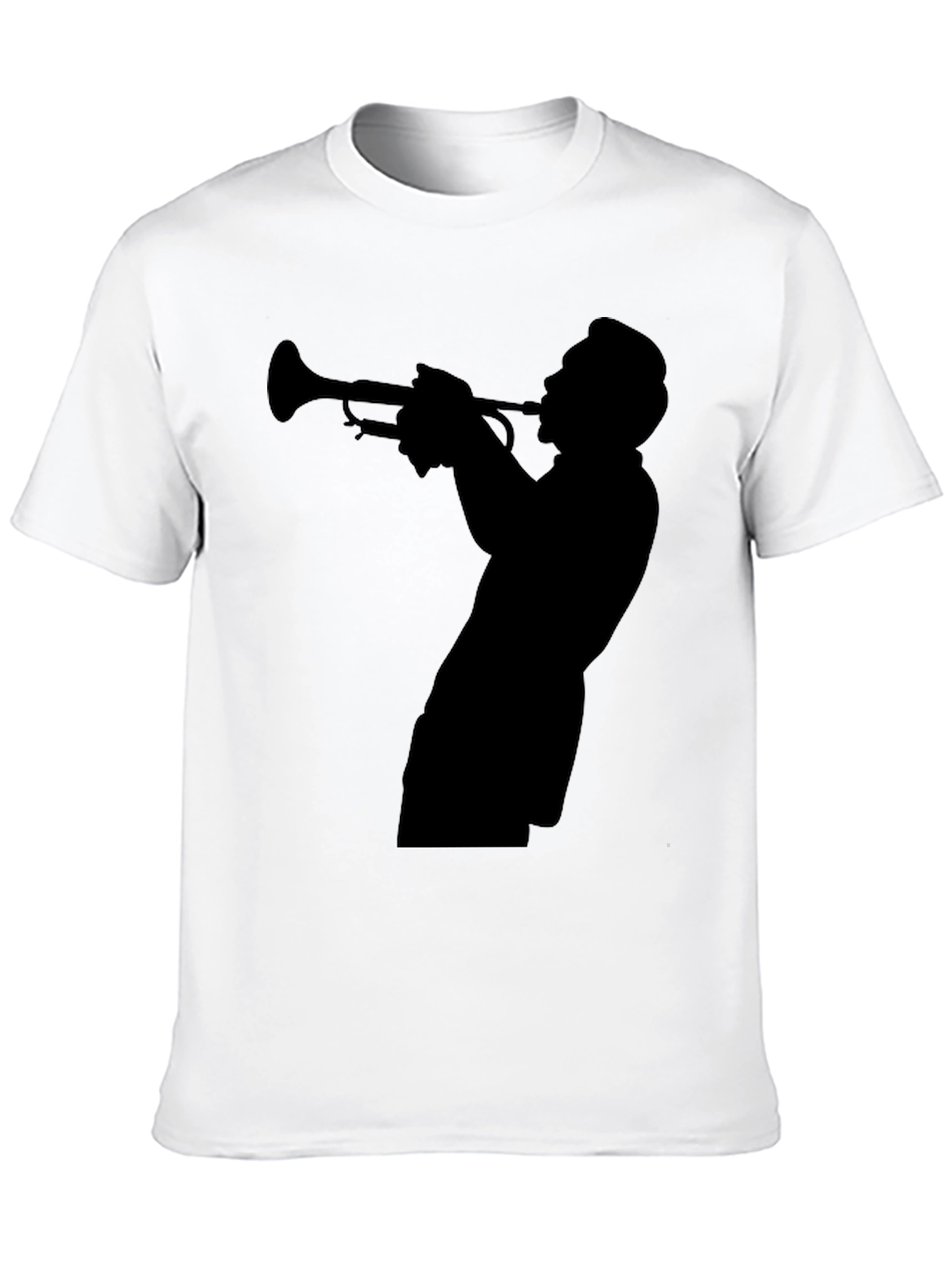 Black Jazz Trumpet Silhouette T-Shirt view 10
