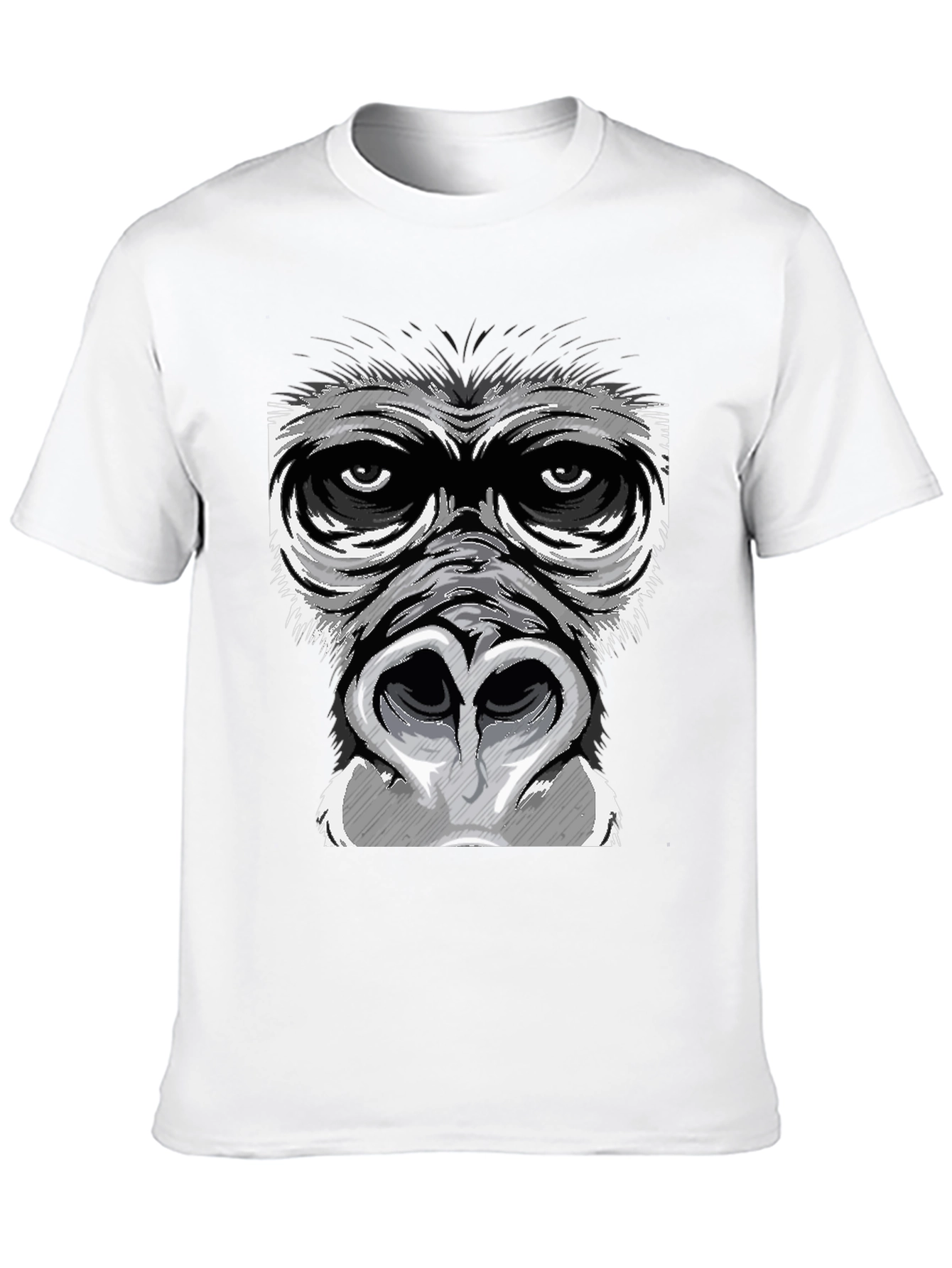 Black Gorilla Face Graphic Print Black T-Shirt view 10