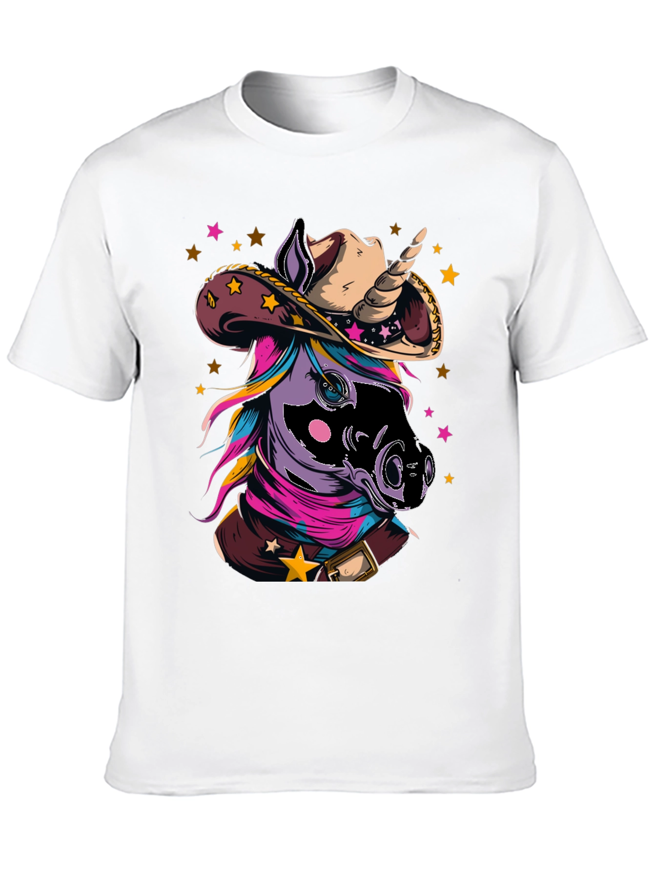 Black Cowboy Unicorn T-Shirt - Western Style Tee view 10