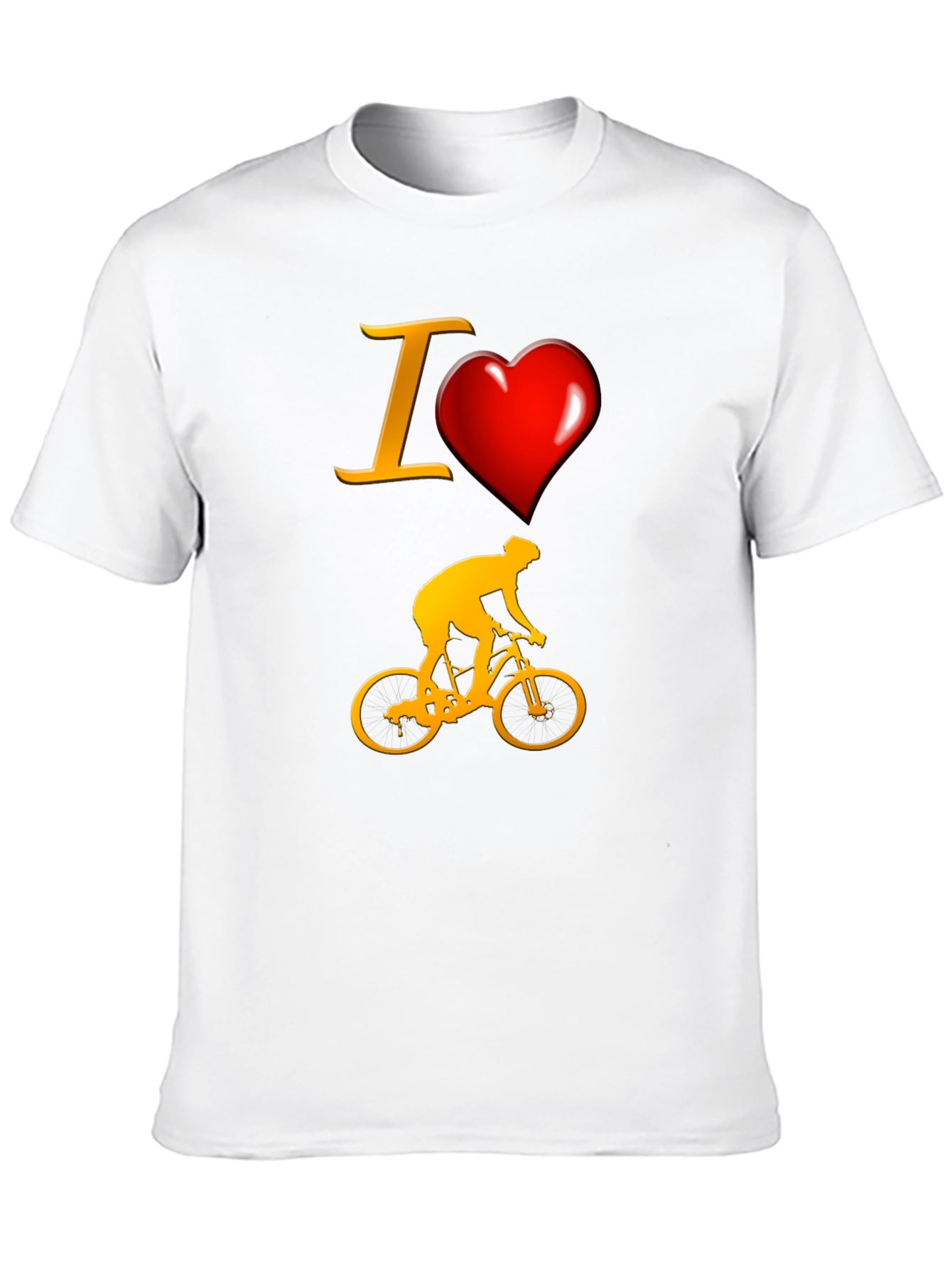 Black I Love Biking T-Shirt - Sporty Cyclist Tee view 10