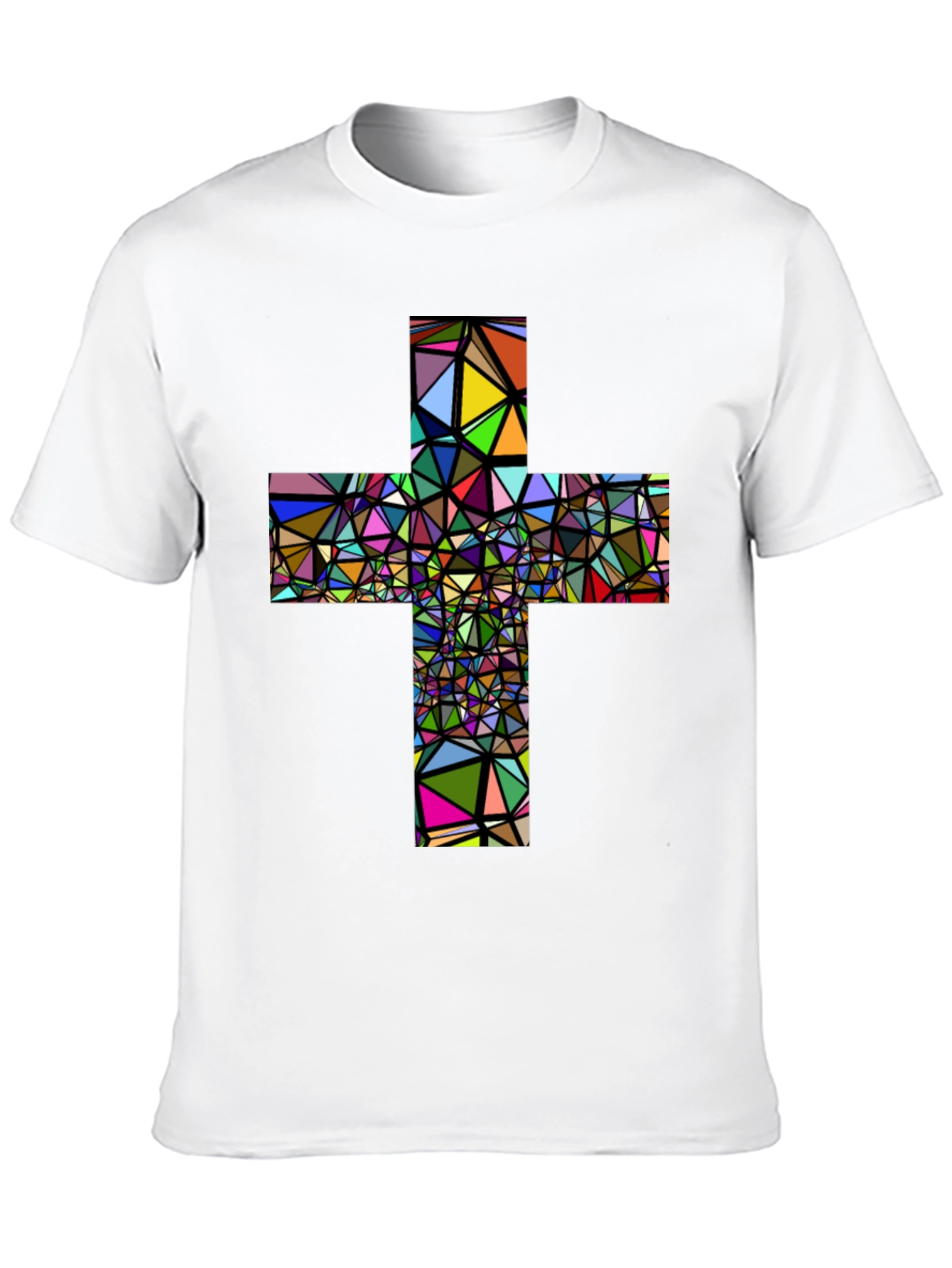 Black Geometric Cross Graphic T-Shirt - Black view 10