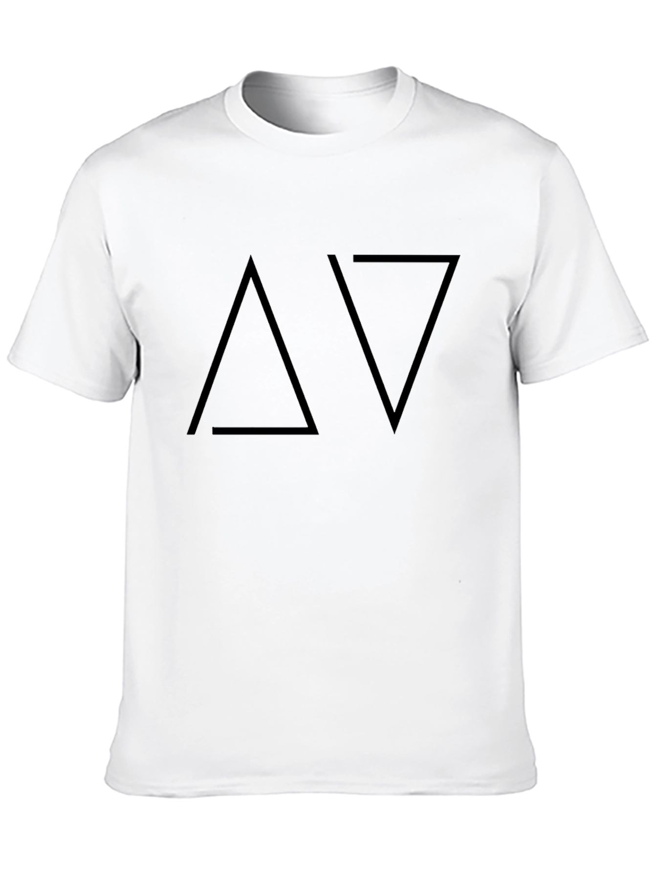 Black Minimalist Black T-Shirt with Triangle Design view 10