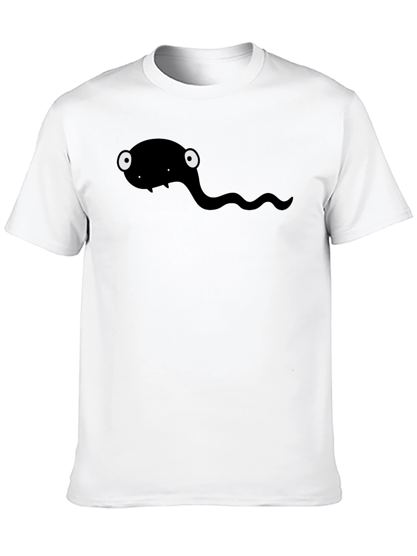 Black Cartoon Tadpole Graphic T-Shirt - Black view 10