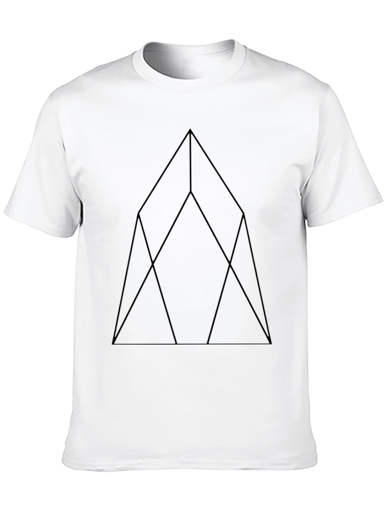 Black Geometric Triangle Graphic Black T-Shirt view 10