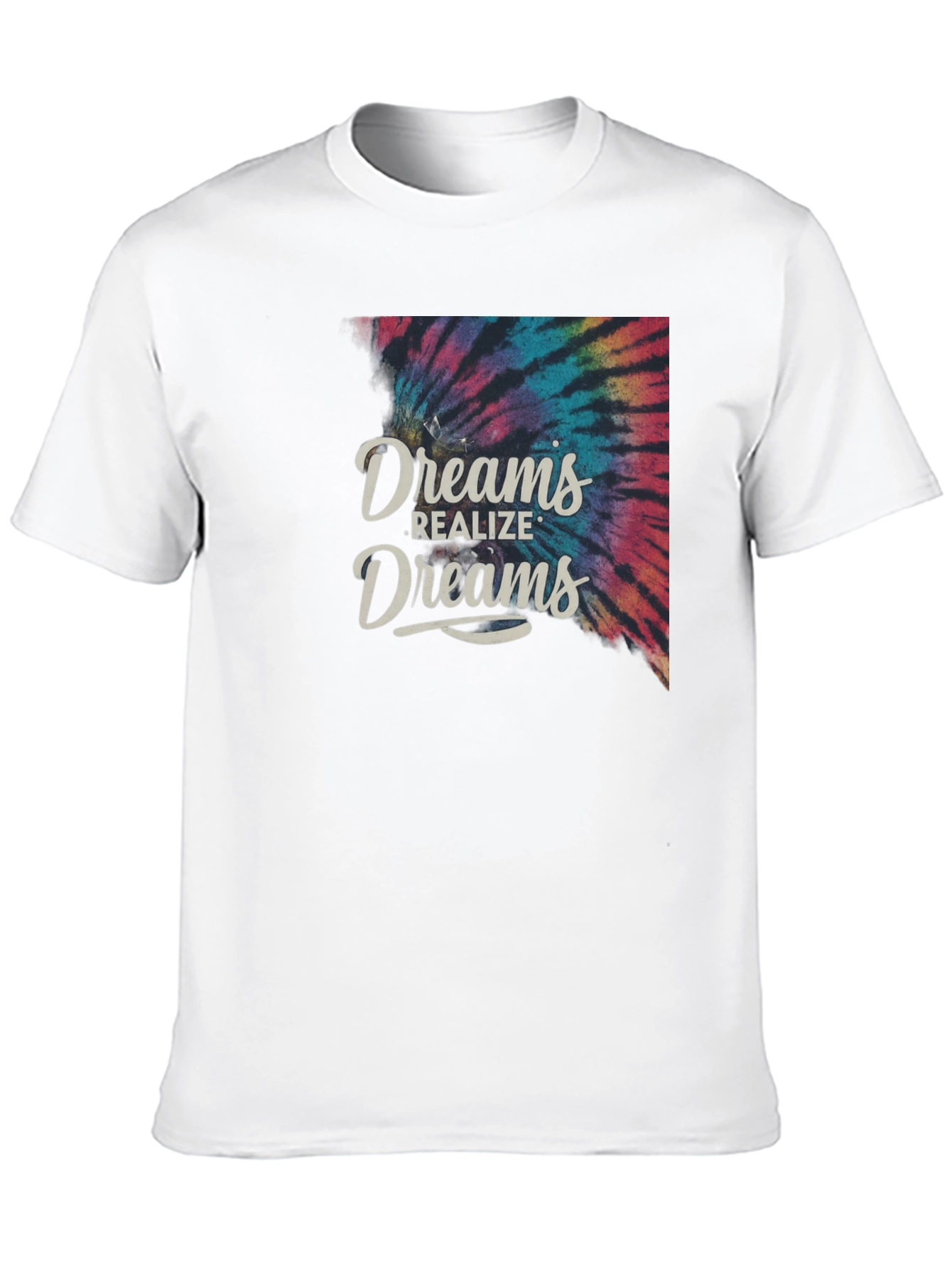 Black Dreams Realize Dreams Tie-Dye Graphic T-Shirt view 10