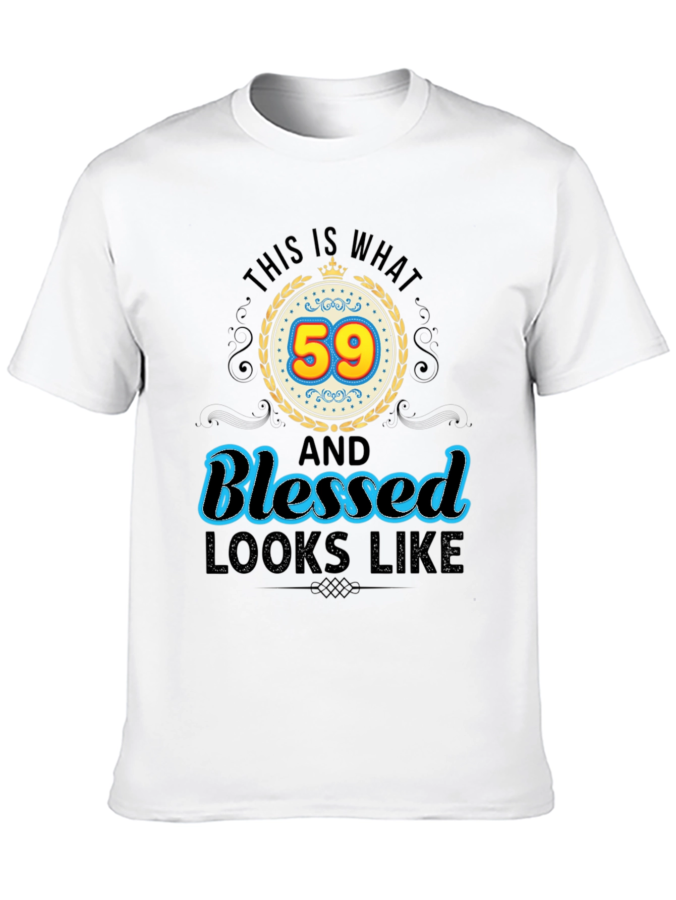 Black Blessed 59th Birthday Graphic T-Shirt view 10