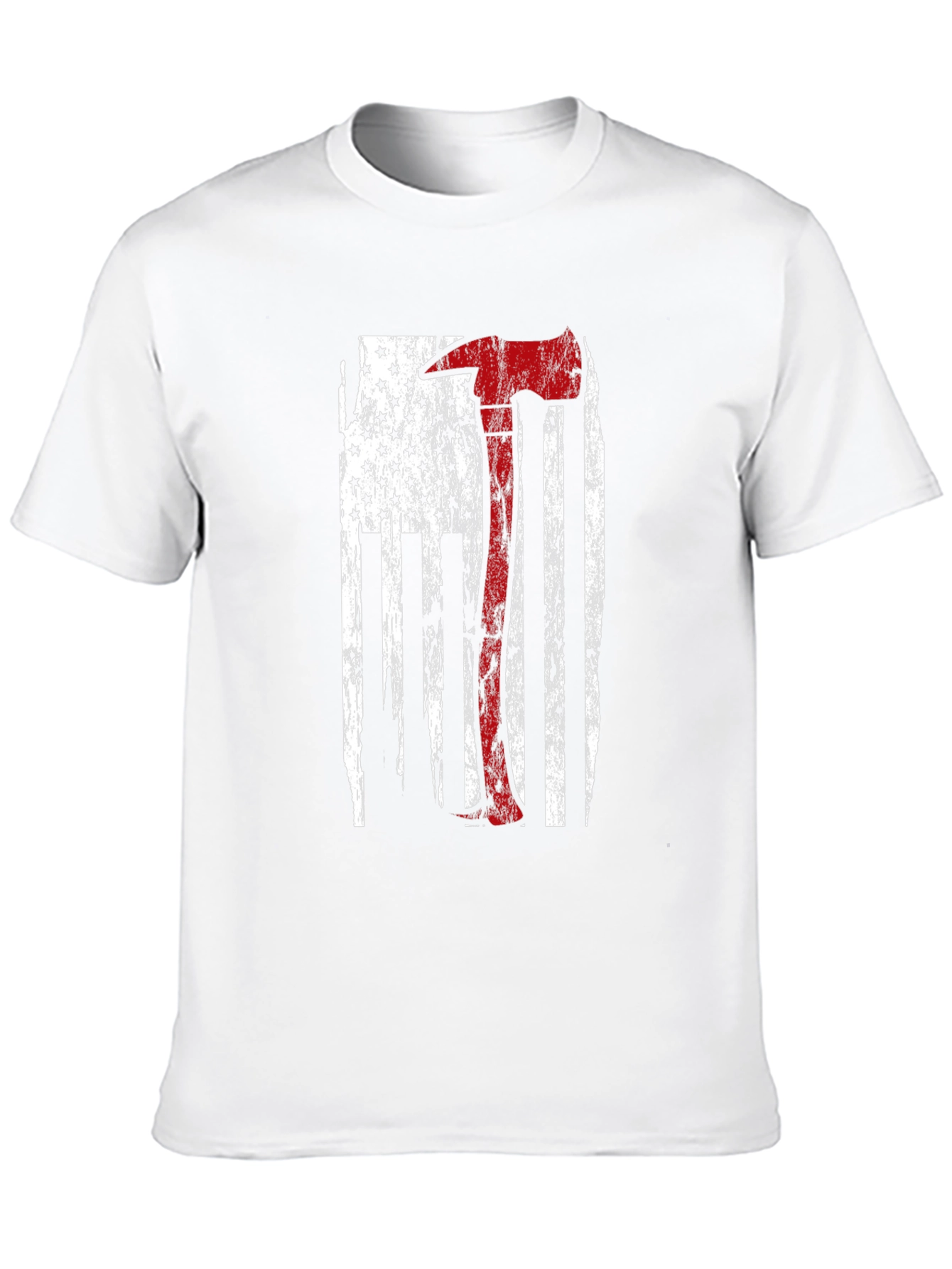 Black Firefighter Axe US Flag T-Shirt view 10