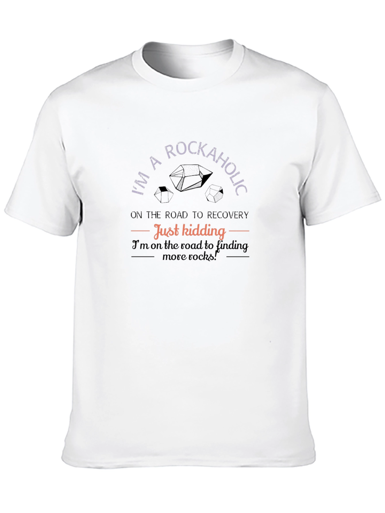 Black Rockaholic T-Shirt - Road to Recovery, Funny Rock Lover Tee view 10