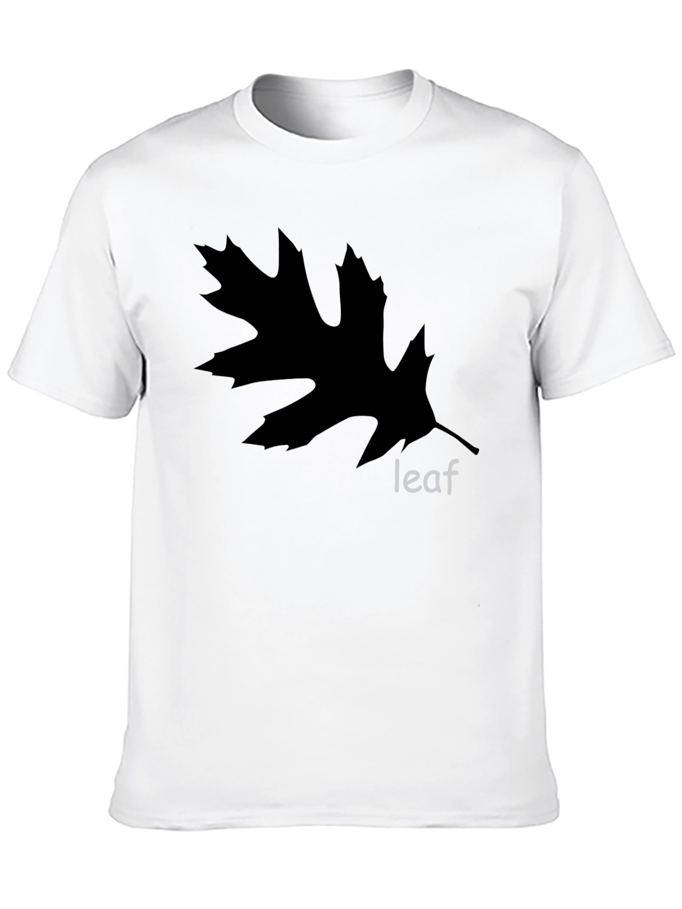 Black Leaf Graphic Black Tee - Nature Inspired Casual Wear view 10