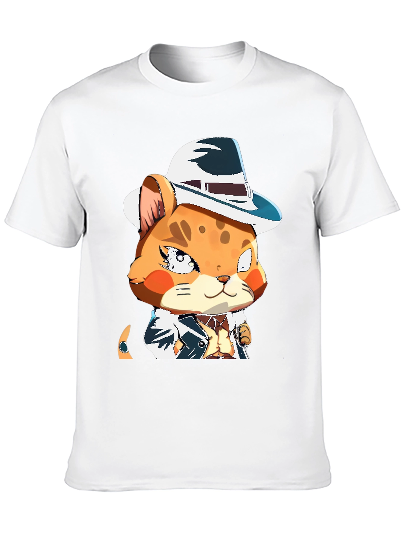 Black Cool Cat in a Hat T-Shirt view 10
