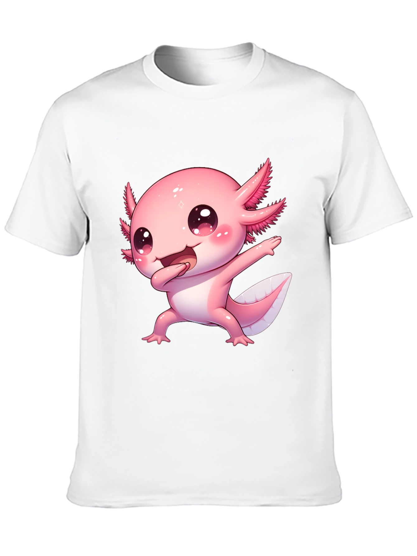 Black Cute Cartoon Axolotl Graphic Tee view 10