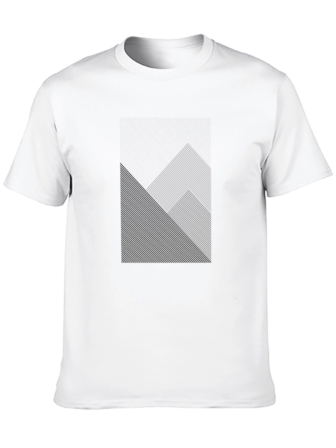 Modern Geometric Line Pattern Black T-Shirt - 10