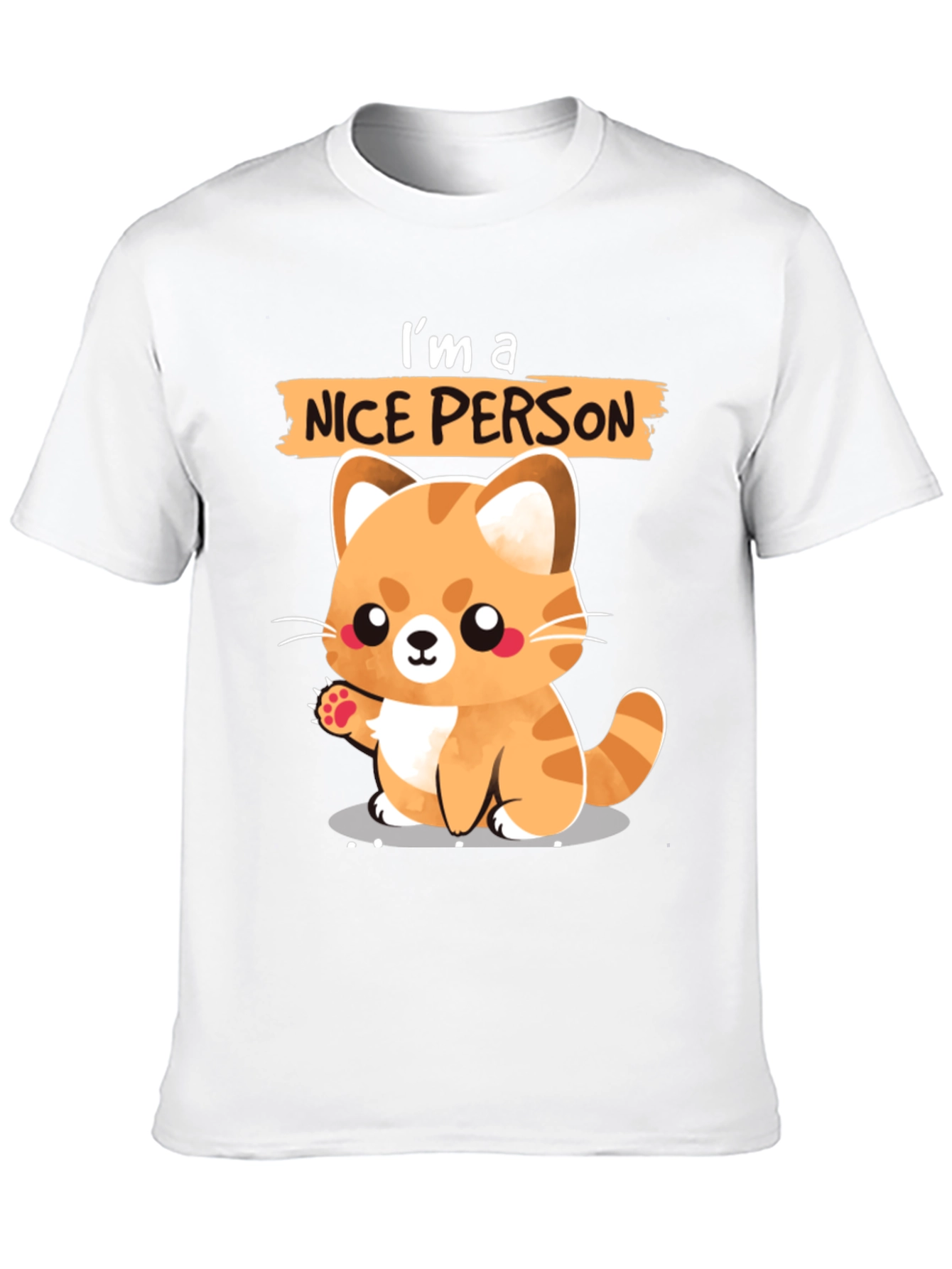 Black Cute Cat Lover T-Shirt - I'm a Nice Person view 10
