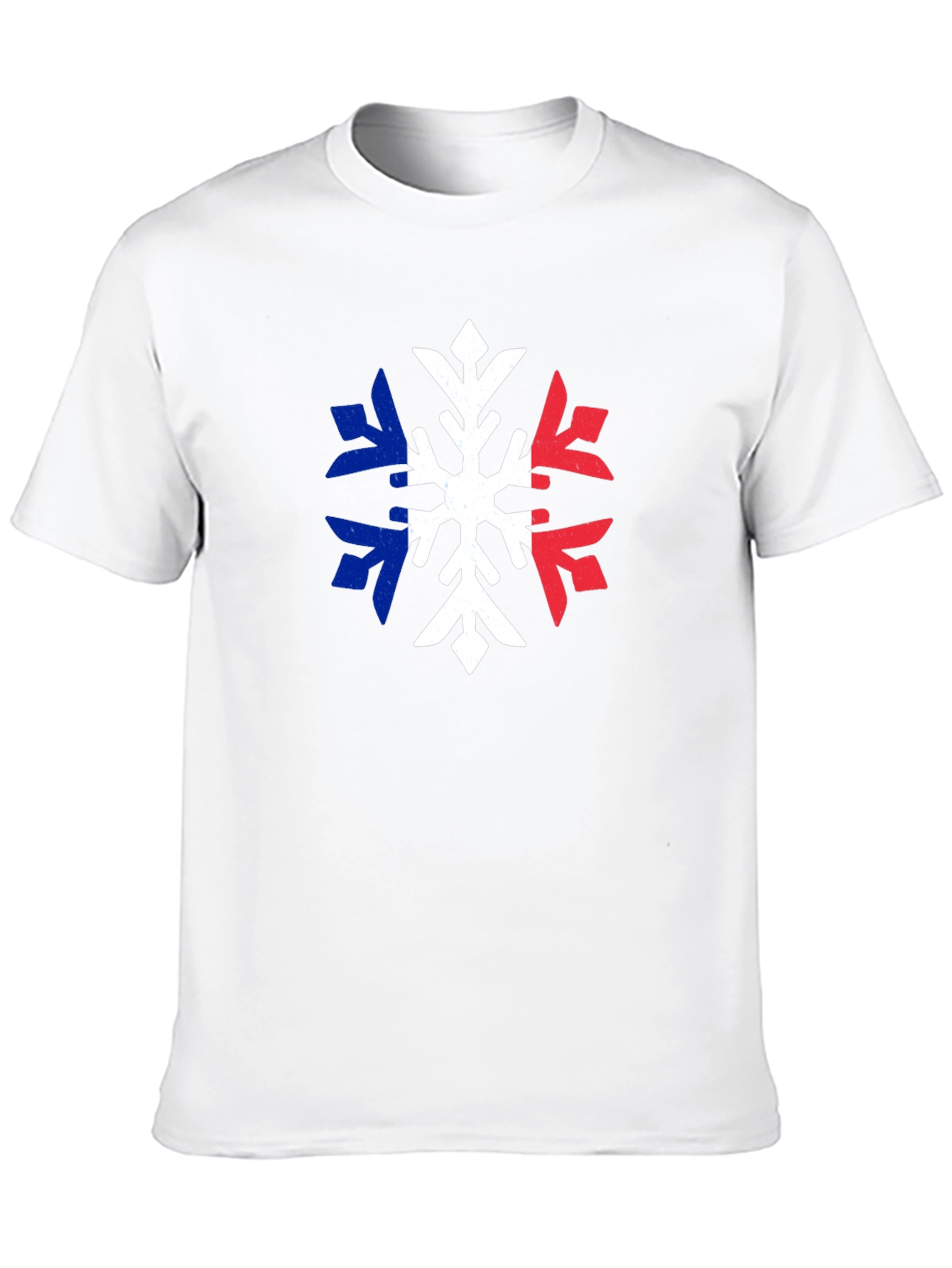 Black French Flag Snowflake T-Shirt view 10