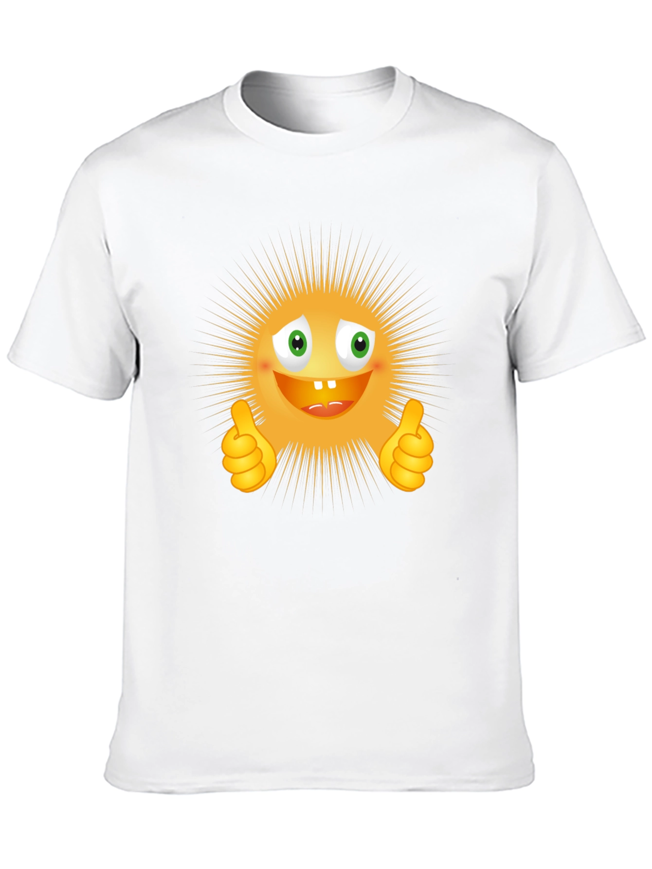 Black Funny Smiley Face Thumbs Up Graphic T-Shirt view 10