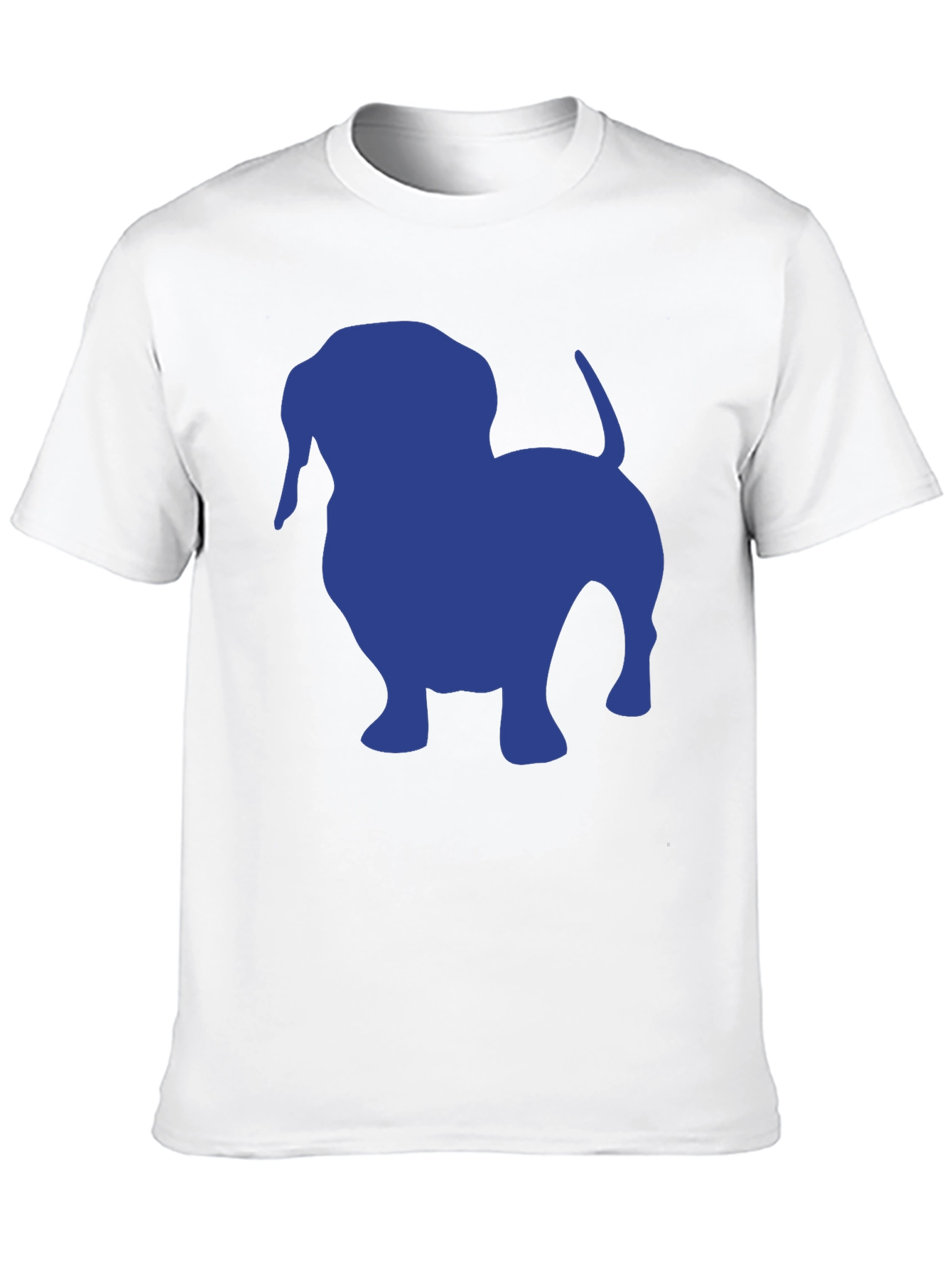 Black Dachshund Silhouette Tee - Black Cotton Casual T-Shirt view 10